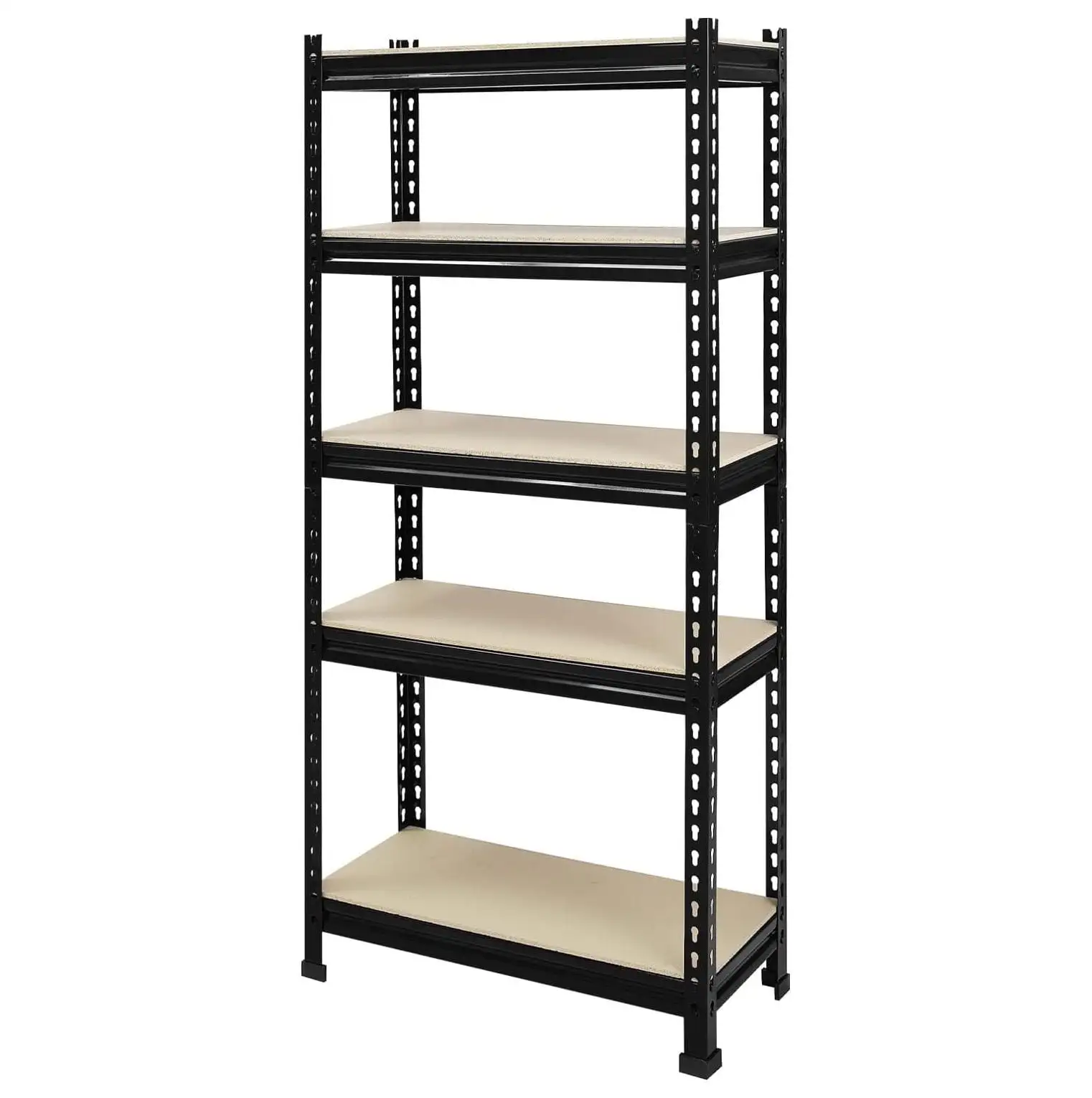 MYXIO Heavy Duty Storage Shelves - 5-Tier Adjustable Metal Garage Shelving Unit. Standing Utility Shelf Racks for Pantry Warehouse Kitchen. 28 W x 12 Dx 59 H. Black