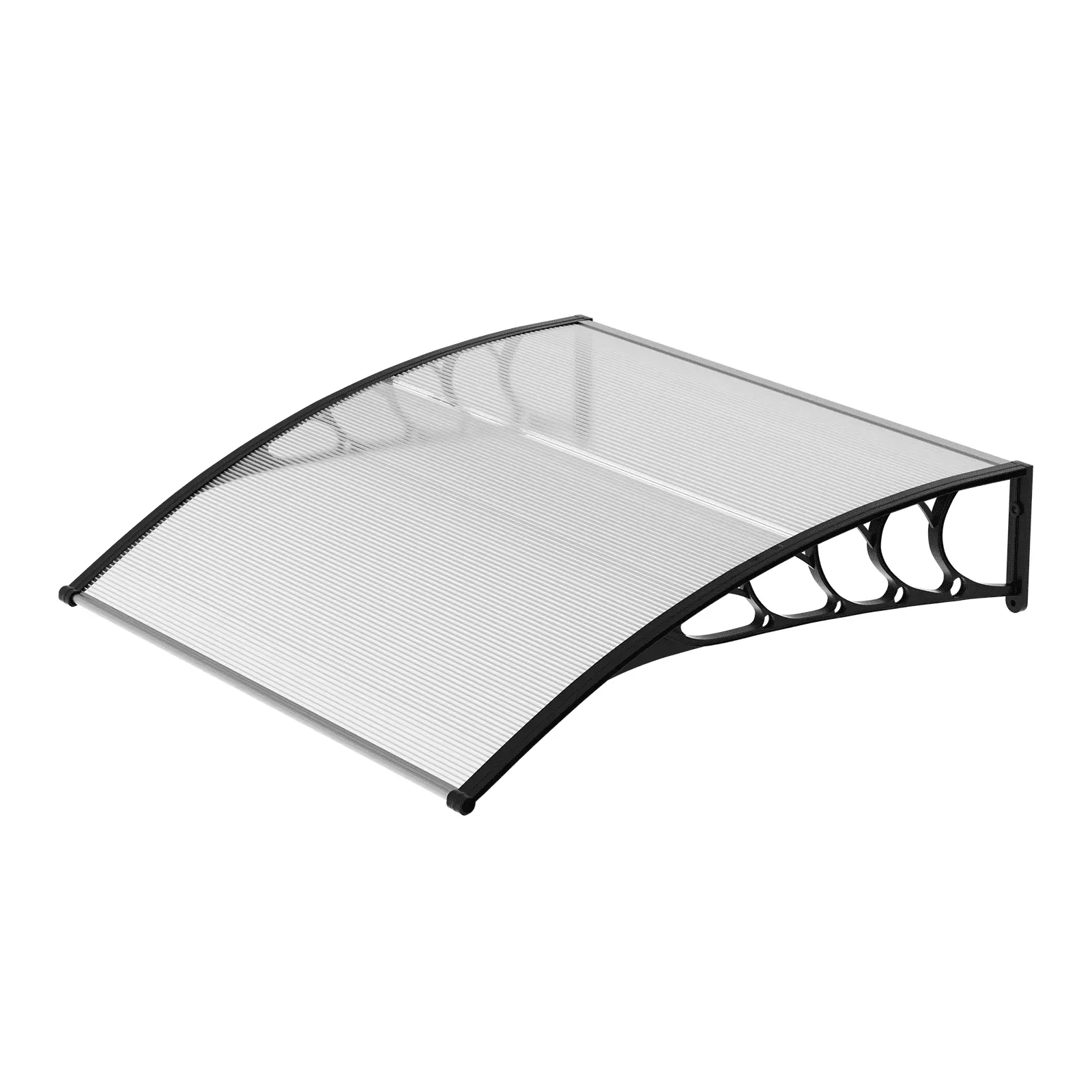 Magshion Black Bracket Window Awning & Door Canopy. Polycarbonate Clear Transmittance PC Board. Cover Front Door & Outdoor Patio Awning Canopy. Rain. Snow. UV Protection Hollow Sheet (39.4. 35)