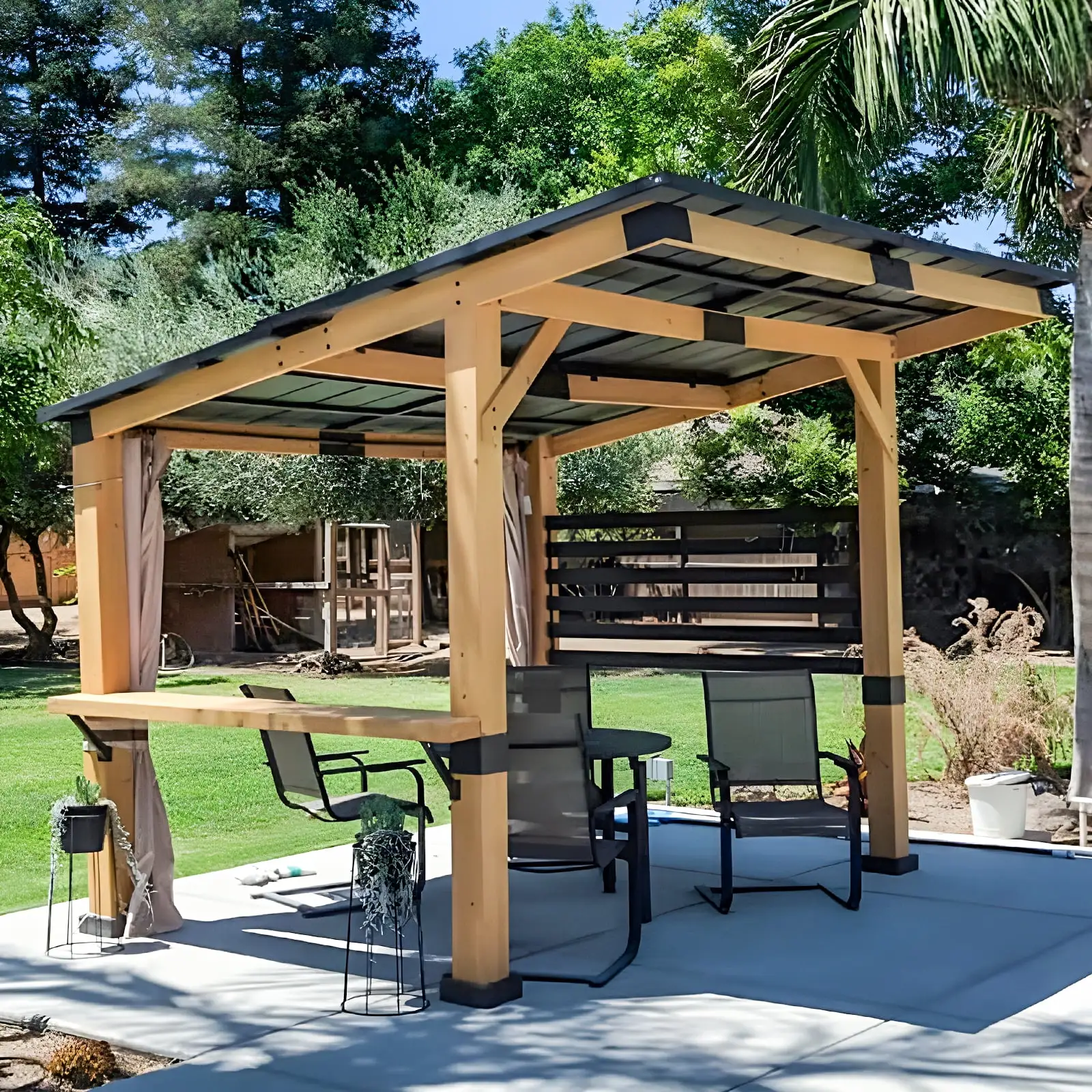 MeetLeisure 10 ft. x 12 ft. Solid Wood Patio Gazebo