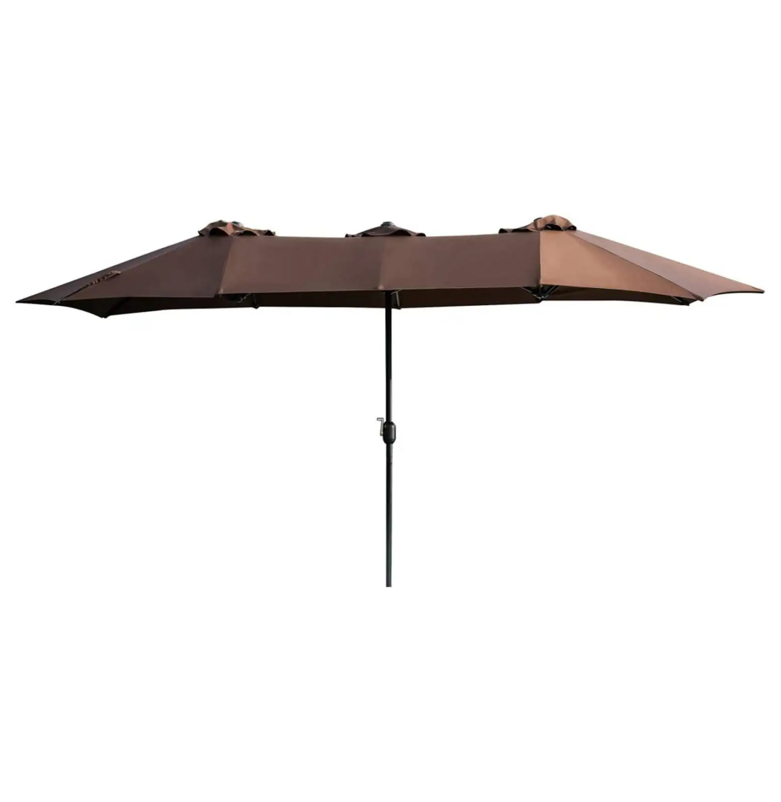 MiaHltTia 15 Ft Double Sided Outdoor Umbrella Rectangular Large with Crank for Patio Shade Outside Deck or Pool. Brown