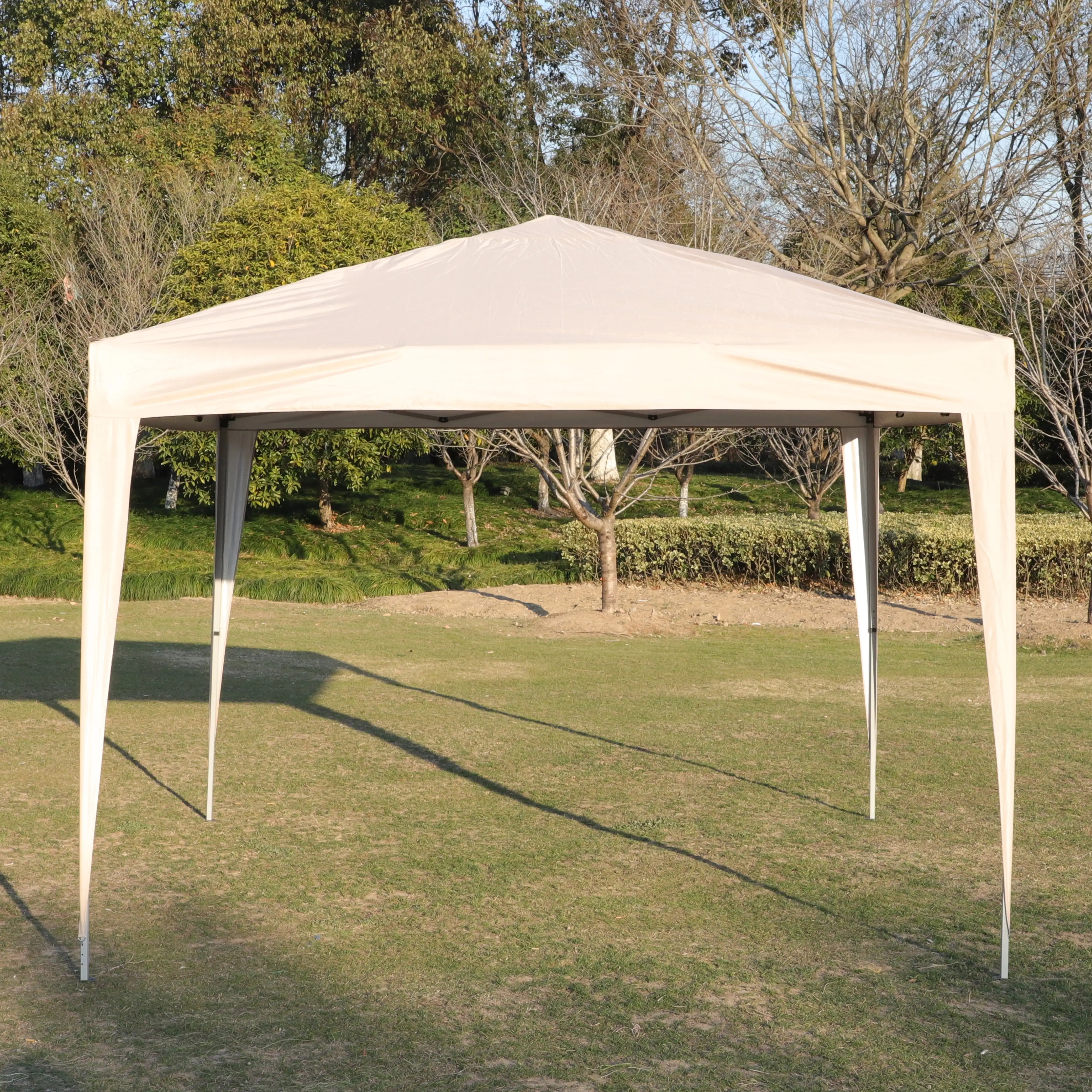 Mondawe Outdoor 10x 10Ft Pop Up Gazebo Canopy Tent with 4pcs Weight sand bag.with Carry Bag-Beige