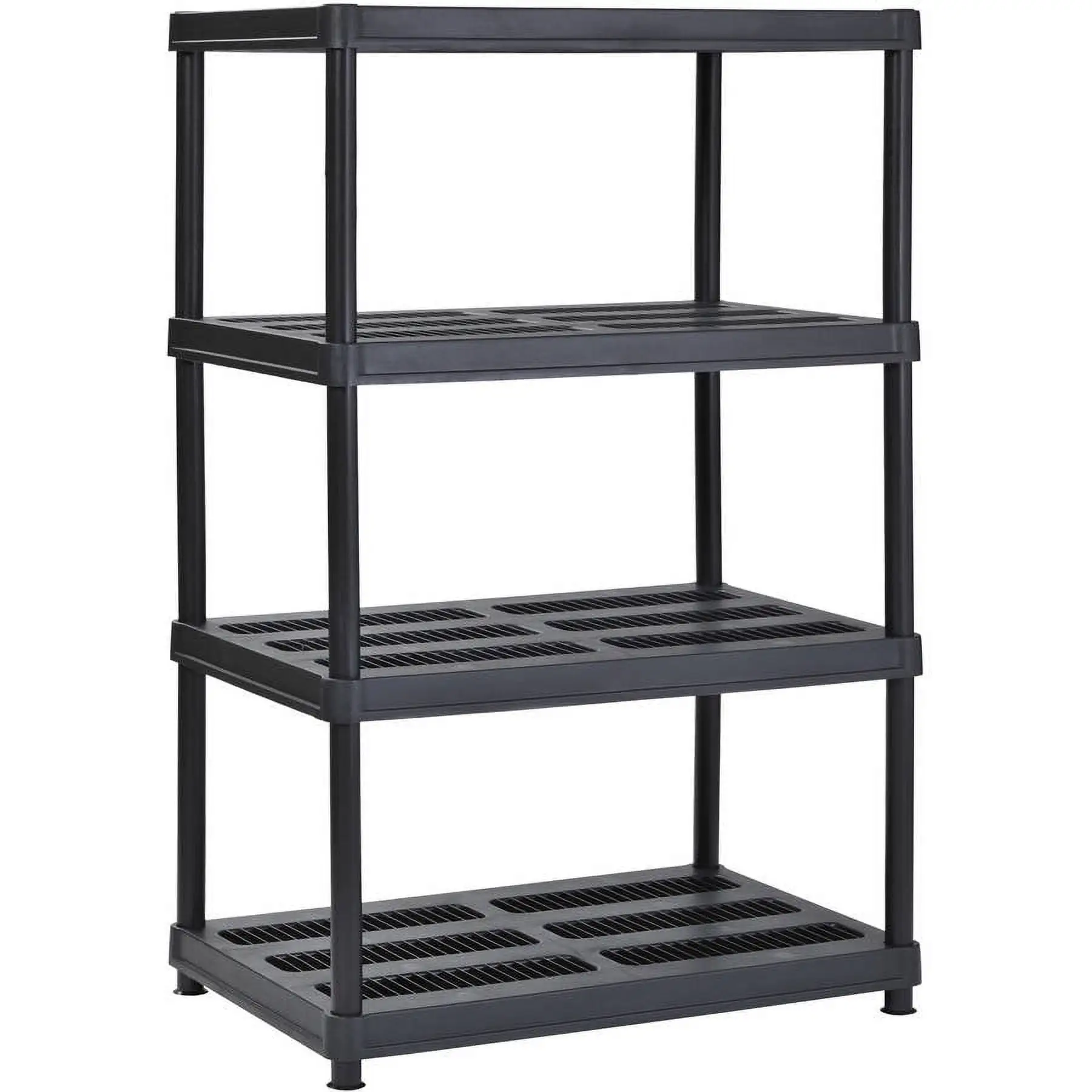 Muscle Rack 36W x 24D x 56H 4-Shelf Resin Shelving Unit. 600 lb Capacity. Black