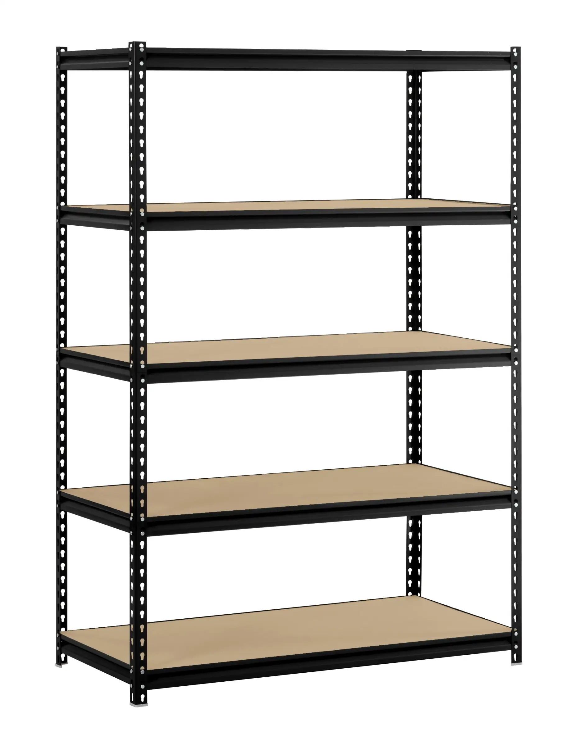 Muscle Rack 48W x 24D x 72H 5-Shelf Steel Freestanding Shelving Unit; Black