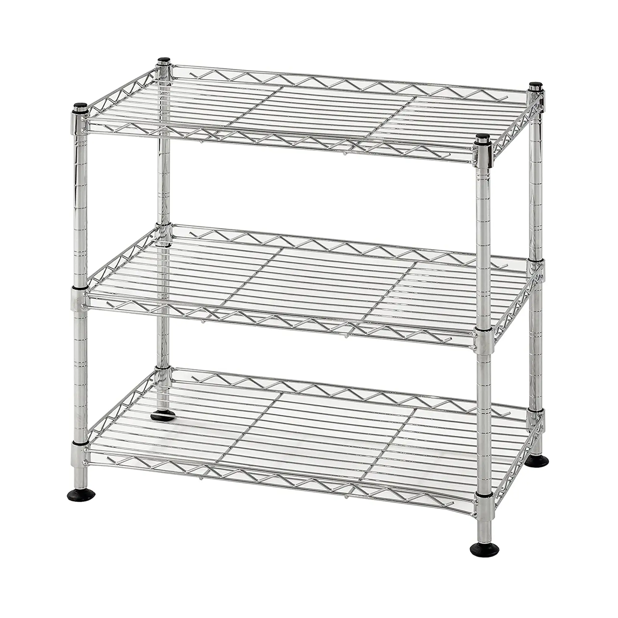 Muscle Rack Adjustable 3 Tier Freestanding Garage Storage Shelves. Chrome