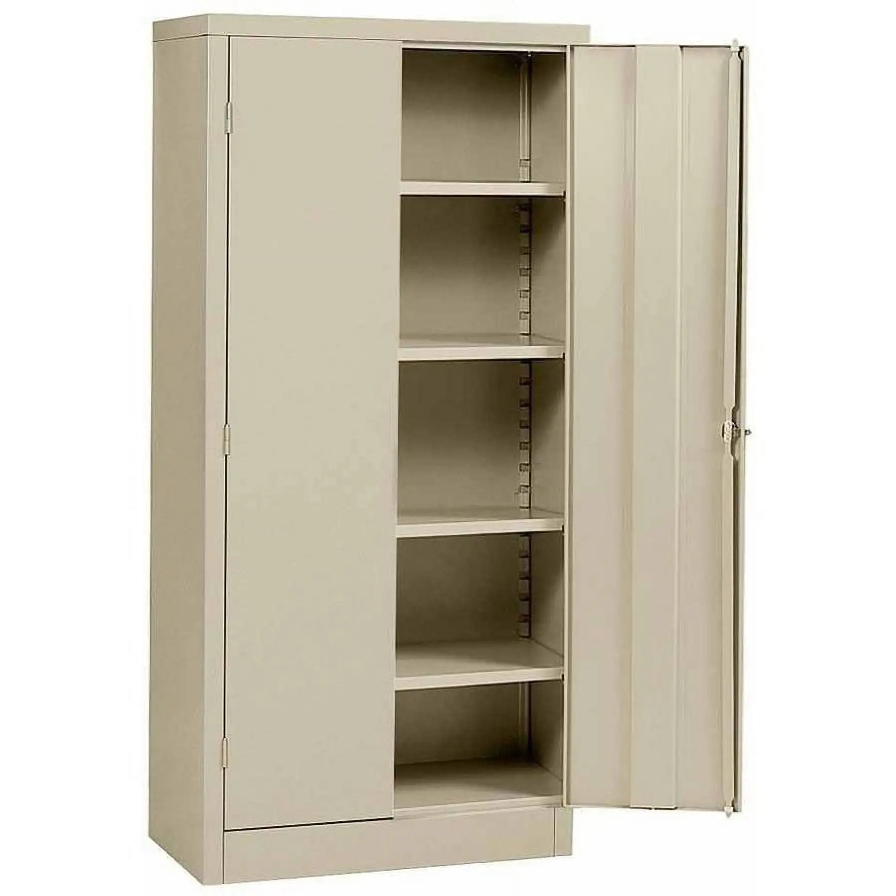 Muscle Rack Durable 4-Shelf Locking Cabinet. Beige