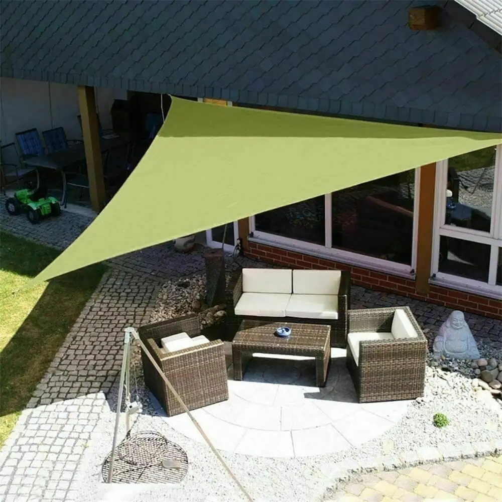 NEWCE Sail Canopy UV Resistant Sun Sail for Outdoor Patio Lawn Garden Backyard Awning Triangle 10' x 10' x 10' - Sand