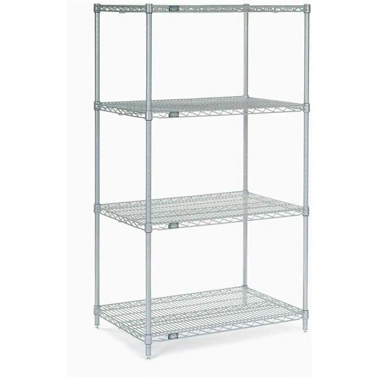 Nexel 5 Tier Silver Epoxy Wire Shelving Starter Unit. 36W x 18D x 63H