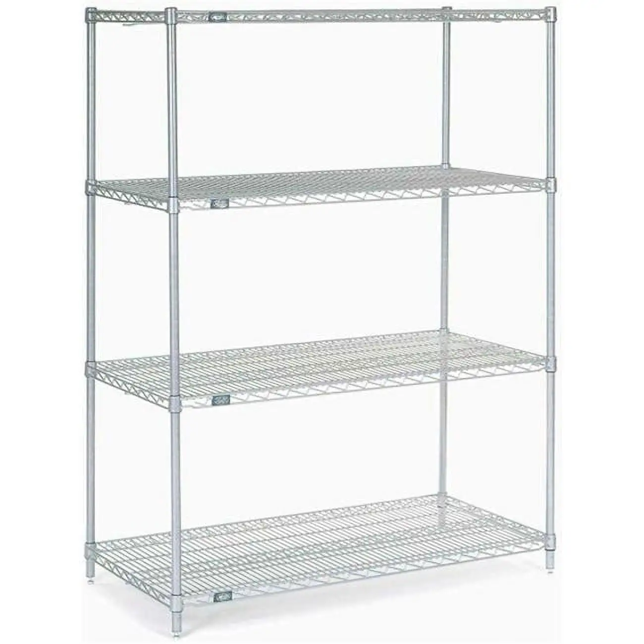 Nexel 5 Tier Stainless Steel Wire Shelving Starter Unit. 48W x 18D x 74H