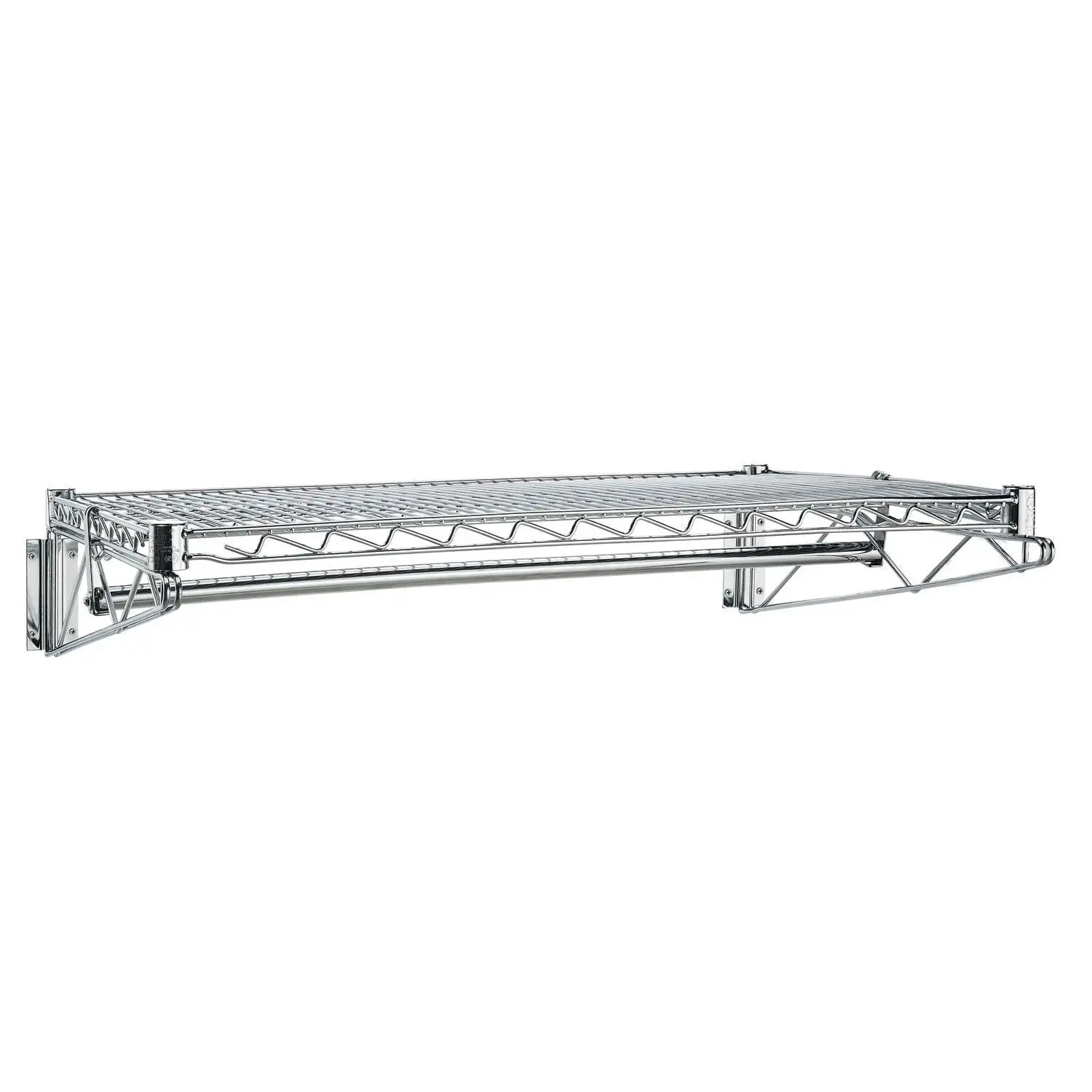 Nexel 7505 Chrome Coat Rack with Bars - Wall Mount - 60W x 24D x 6H