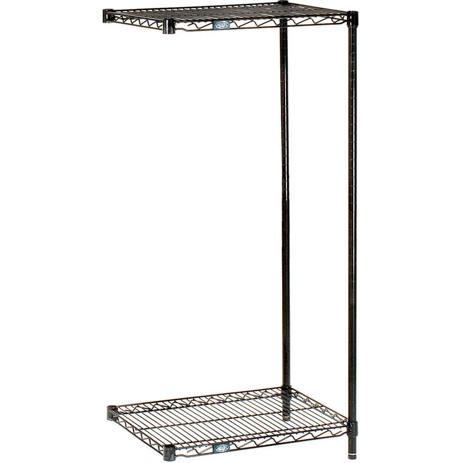 Nexel Black Epoxy. 2 Tier. Wire Shelving Add-On Unit. 36W x 14D x 34H