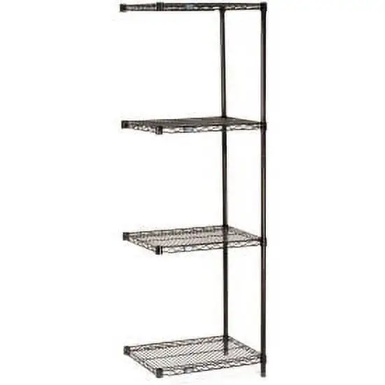 Nexel Black Epoxy. 5 Tier. Wire Shelving Add-On Unit. 30W x 24D x 74H