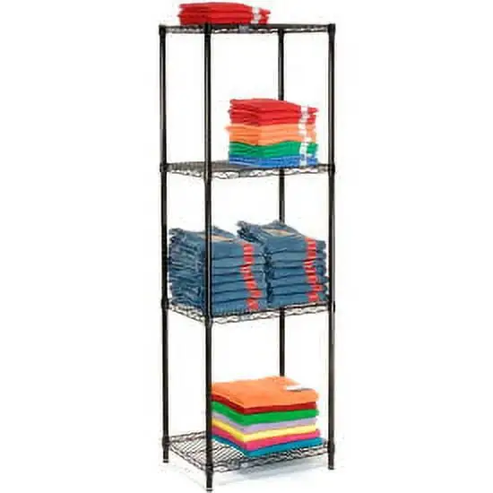 Nexel Black Epoxy. 5 Tier. Wire Shelving Starter Unit. 30W x 18D x 74H