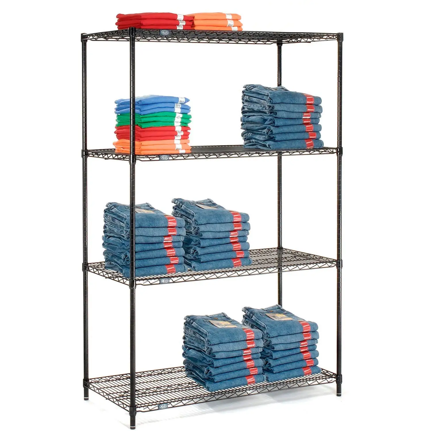 Nexel Black Epoxy. 5 Tier. Wire Shelving Starter Unit. 36W x 14D x 63H