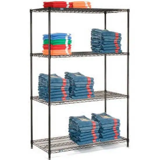 Nexel Black Epoxy. 5 Tier. Wire Shelving Starter Unit. 36W x 18D x 74H