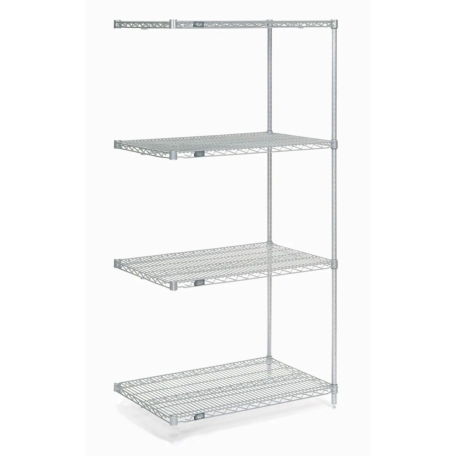 Nexel® 4 Shelf Chrome Wire Shelving Unit Add On 36W x 24D x 74H