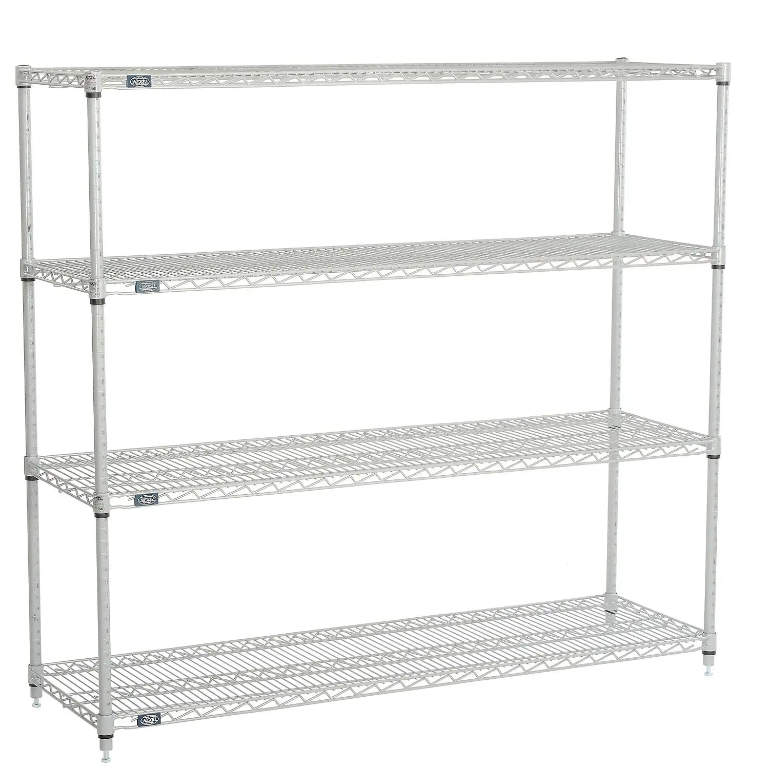 Nexelate Wire Shelving Starter Unit. Silver Epoxy. 48W x 18D x 54H