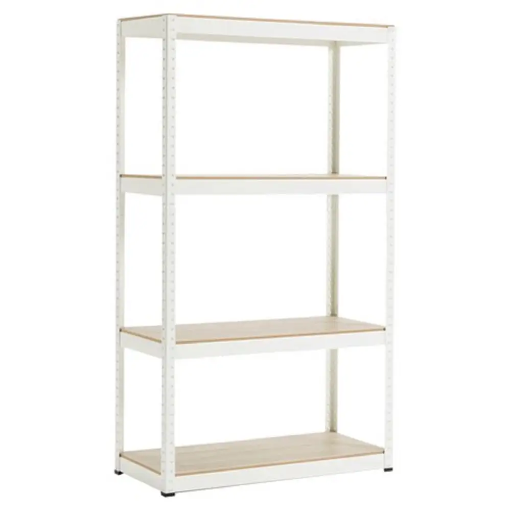 Nmkwnr 4 Shelf Storage Rack Shelving Unit Steel Garage Utility Rack Adjustable Shelves Display Stand. White