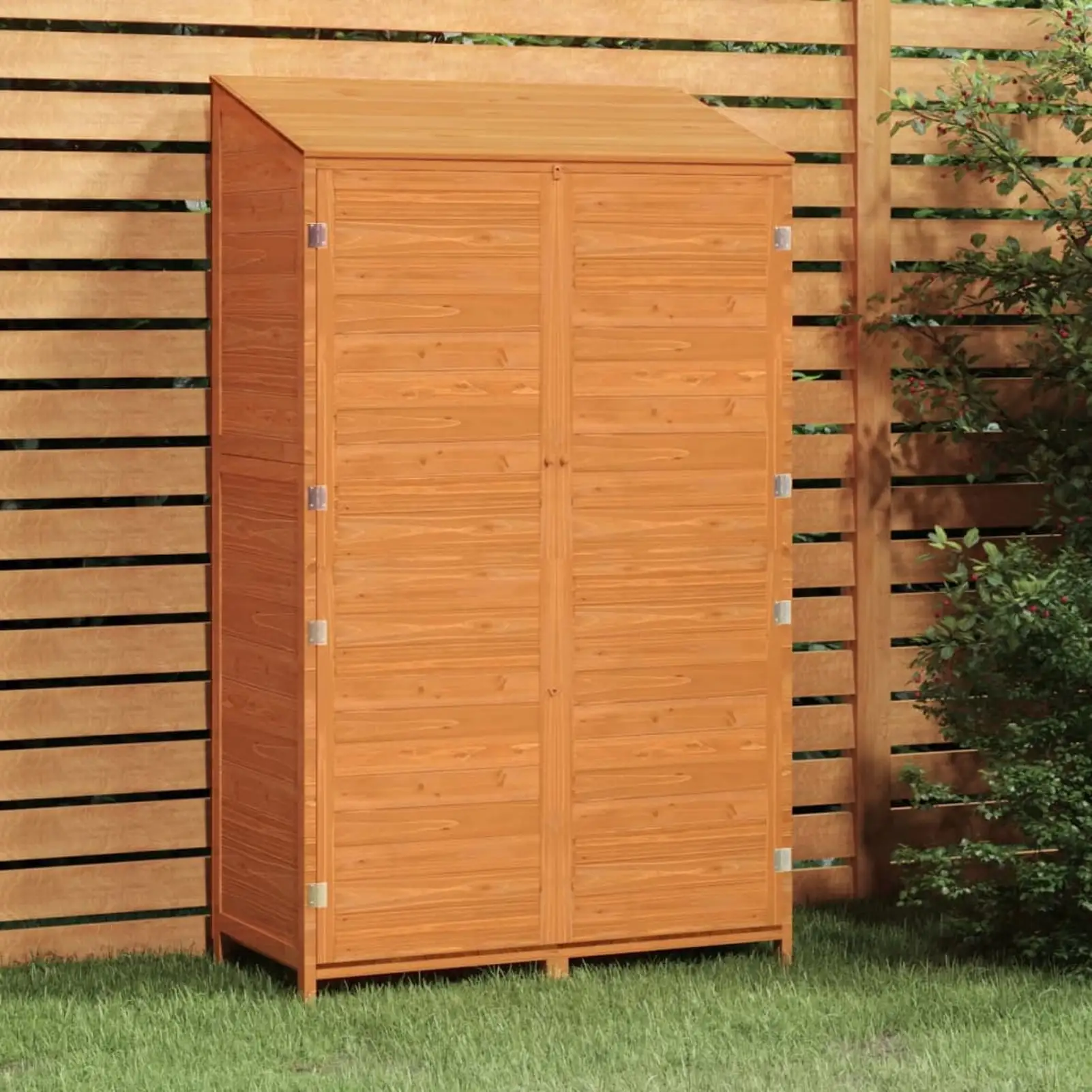 OWSOO Garden Shed Brown 40.2x20.5x68.7 Solid Wood Fir