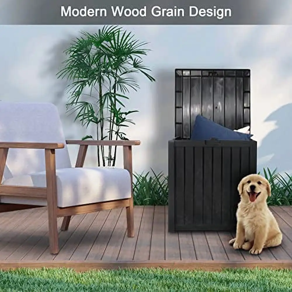 Oakmont 51 Gallon Resin Deck Box Outdoor Indoor Storage Container Square Waterproof Storage Box for Patio. Garden Pool Tools. Black??