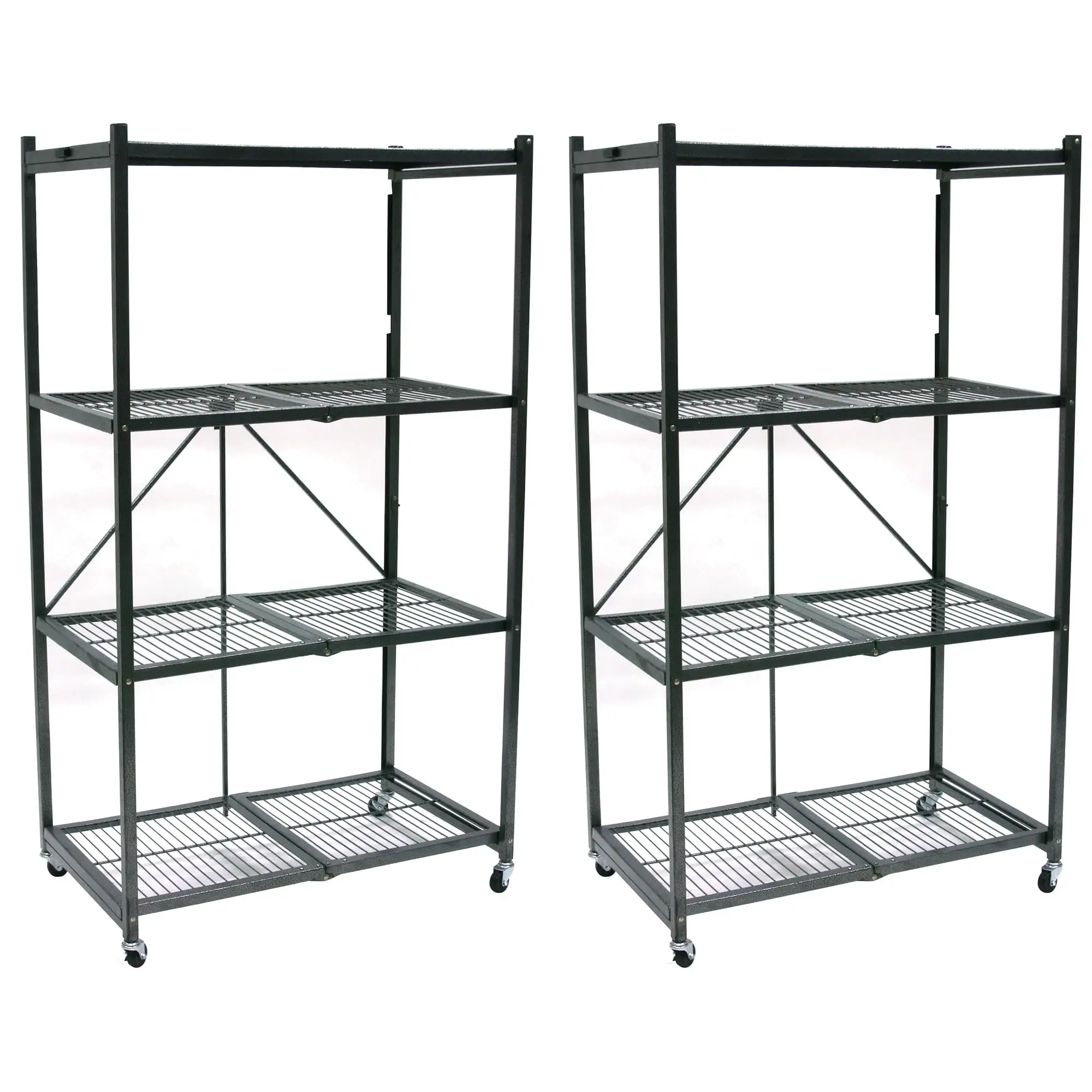 Origami 4 Tier Multipurpose Folding Storage Rack with Wheels. (2 Pack)