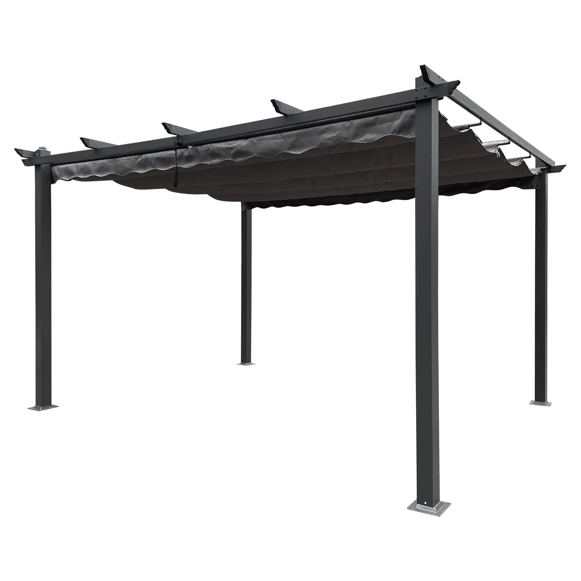 Outdoor Canopy Tent. Retractable Pergola 13'x10' With Aluminium Frame Canopy Sunshelter Pergola Waterproof. Rust-proof Gazebos Tent For Garden. Backyard. Terraces