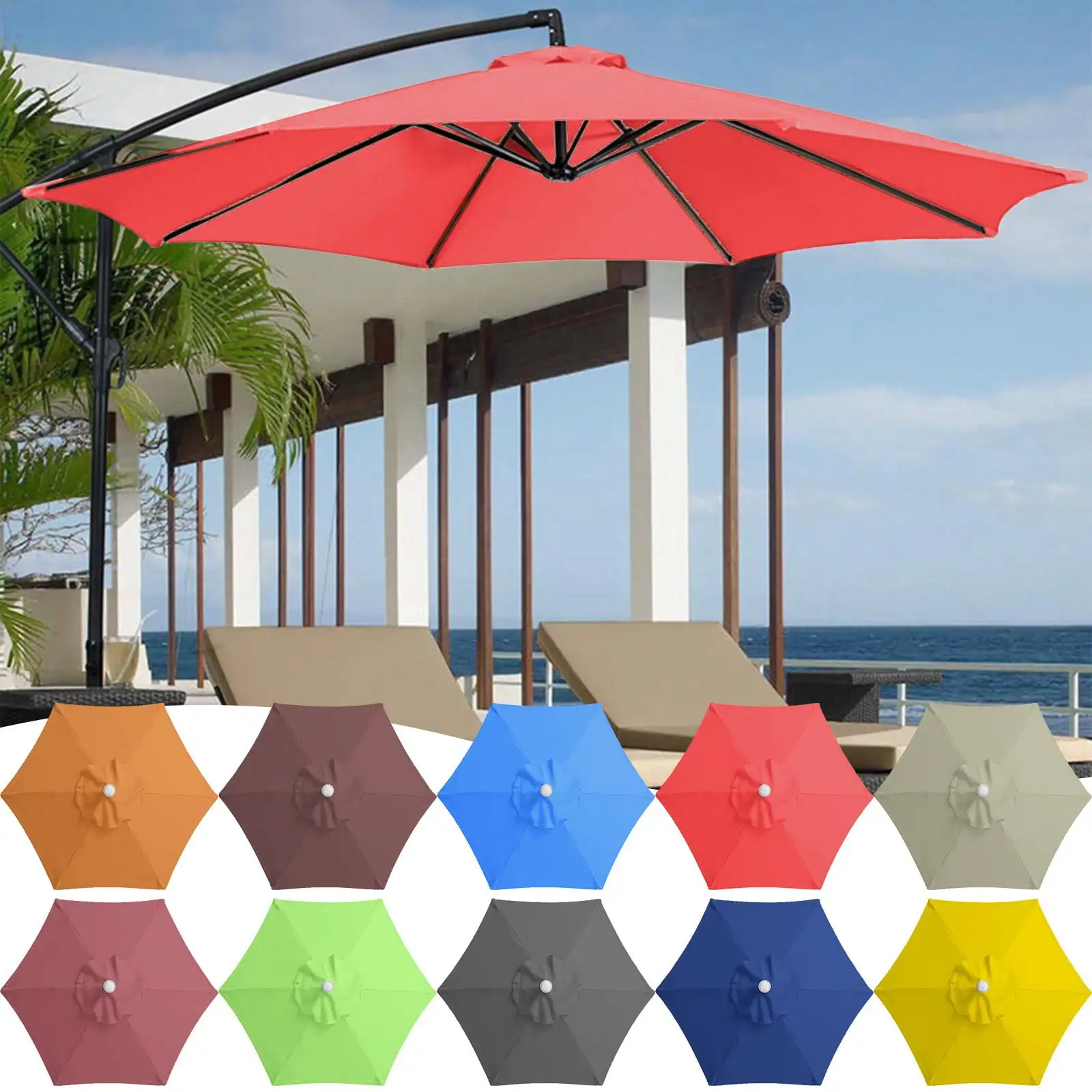 Patio Umbrella Cover Parasol Cover Sun Outdoor Umbrella Sleeve Windproof Cantilever Umbrella Protector Parasol