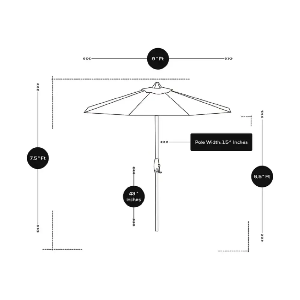 Outdoor Patio Umbrella with Aluminum Auto Tilt. Crank. and UV Protection for Garden and Pool Area