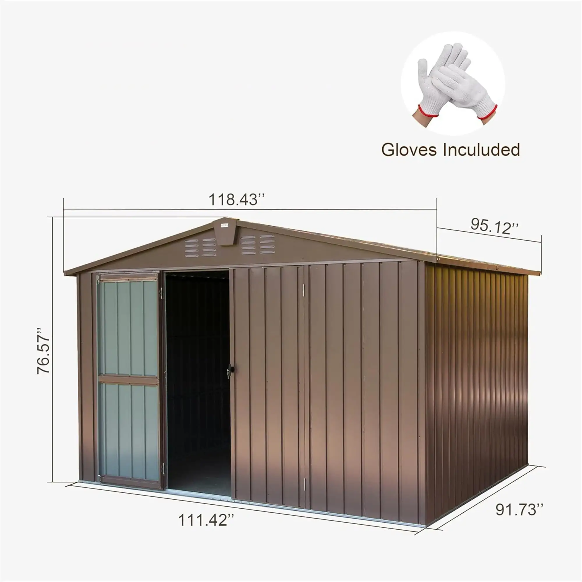 Outdoor Storage Shed with Lockable Double Door for Garden.Backyard.Lawn