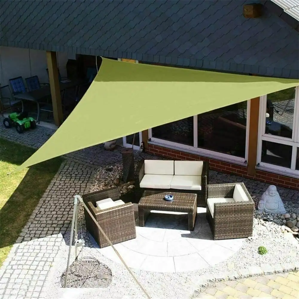 Outdoor Sun Shade Sail Canopy.UV Block Protection Triangle Shade Sail for Garden. Patio.Backyard.10' x 10' x 10'.Green