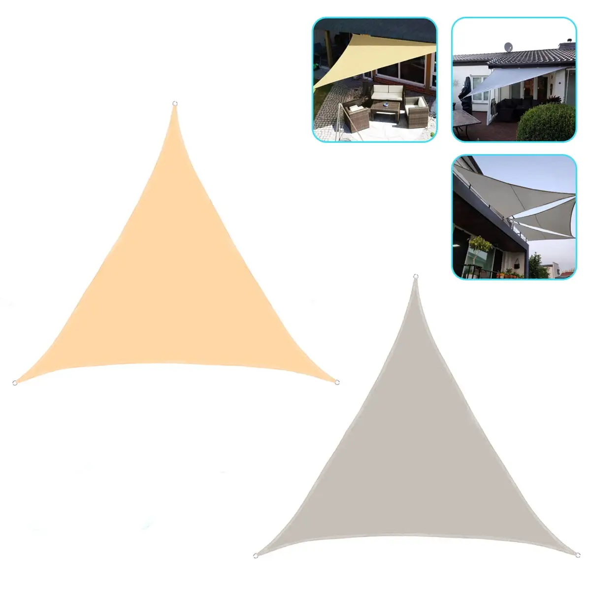 Outdoor Sun Shades Sail Waterproof Rectangle Square Triangle Sun Shade Sail 99% UV Resistant Yard Garden Canopy Shelter for Patio and Outdoor Carport