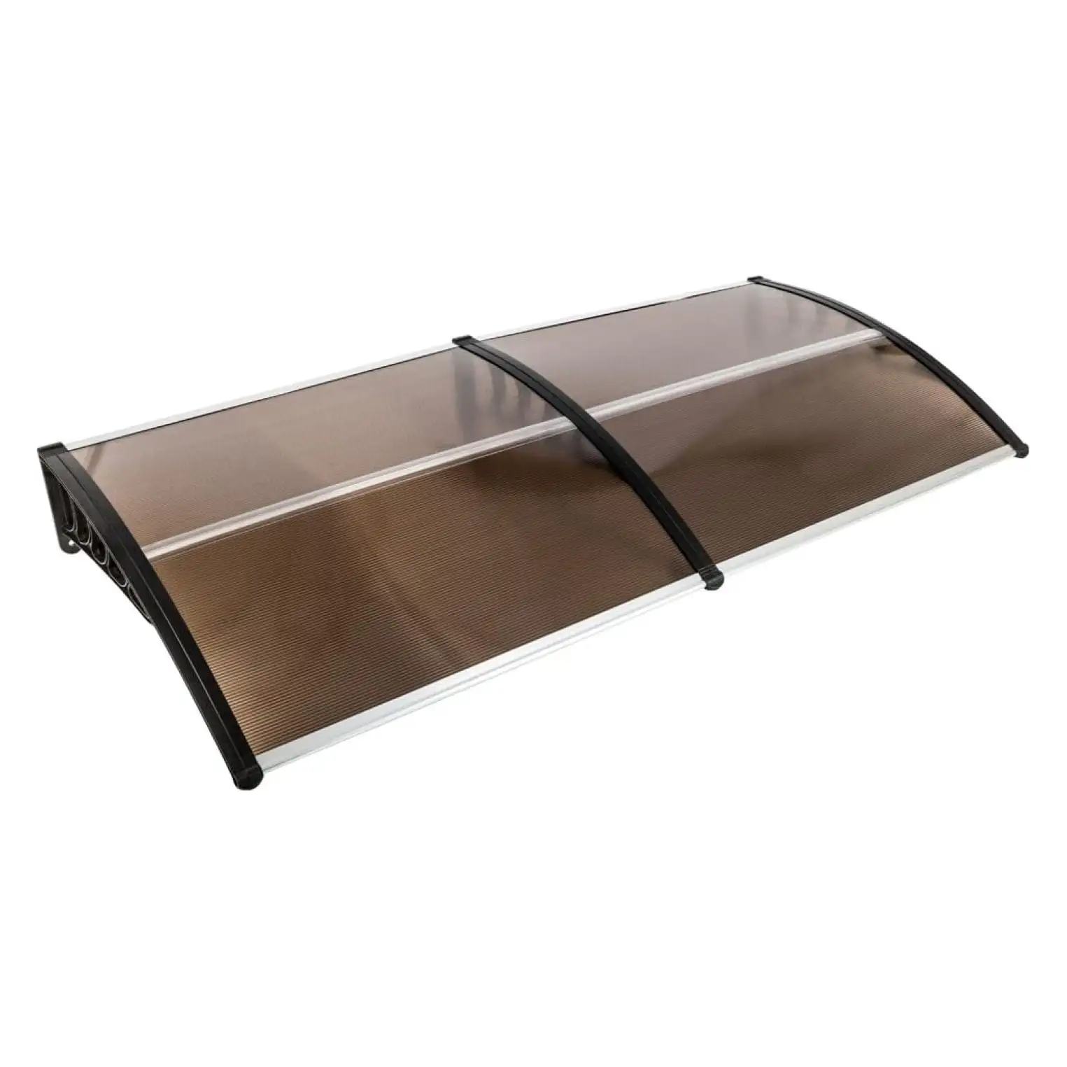 Outvita Window Awning Door Canopy 77x35.4. Polycarbonate Cover Front Door Outdoor Patio Awning Canopy UV Rain Snow Sunlight Protection Hollow Sheet. Brown Board & Black Bracket