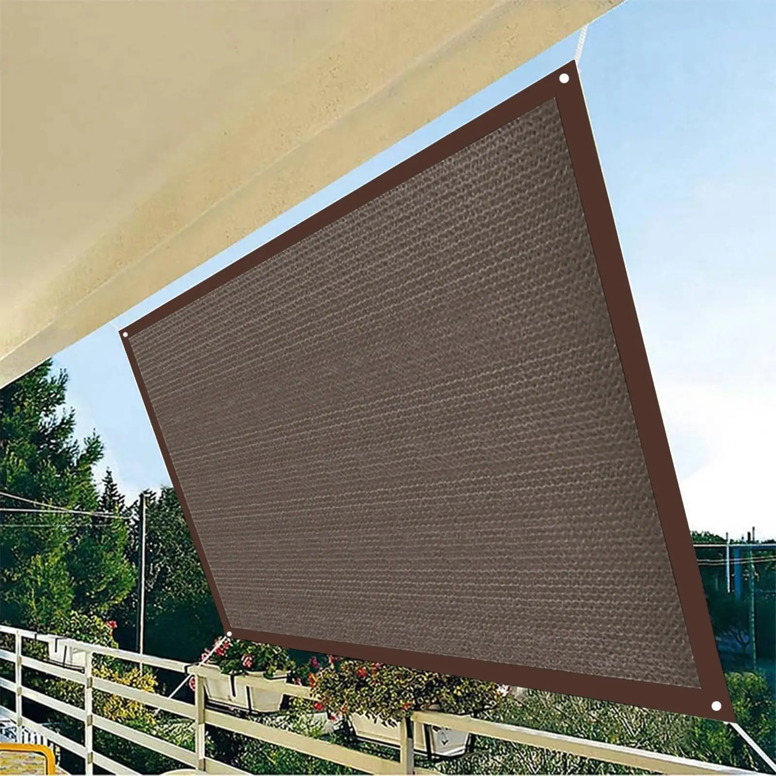 PAVEOS Sunshade Canopy Outdoor Clearance Sale Sun Shade Sails Canopy.Outdoor Sunshade Swimming Pool Sun Awning - 95% Protection - Rectangle Shade Sails Block for Patio Garden Outdoor Facility Coffee-B