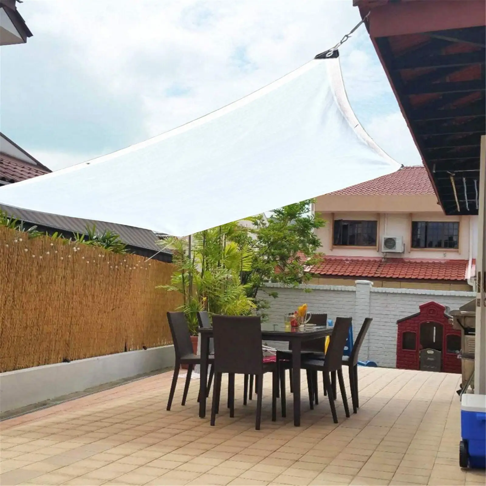 PRINxy Outdoor Sunny Shade Cloth. Pergola. and Backyard Patio Sunshade with Protection. Heat Material. Reinforced GrommetsWhite White