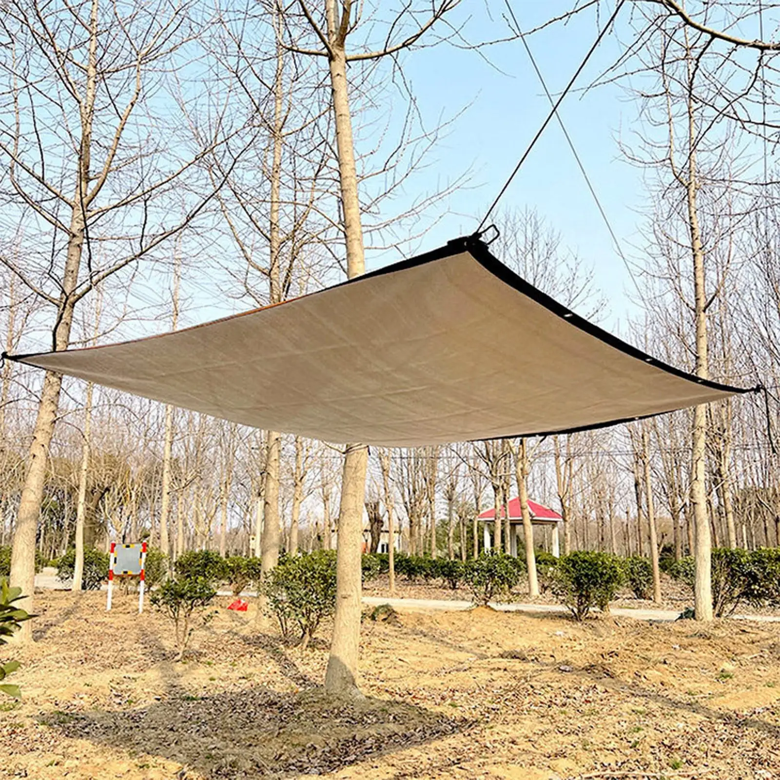 PTJKU Rectangle Sun Shade Sail Canopy - 95% UV Block HDPE Fabric for Patio. Lawn. Garden - Breathable Waterproof Design for Outdoor Sun Protection Beige