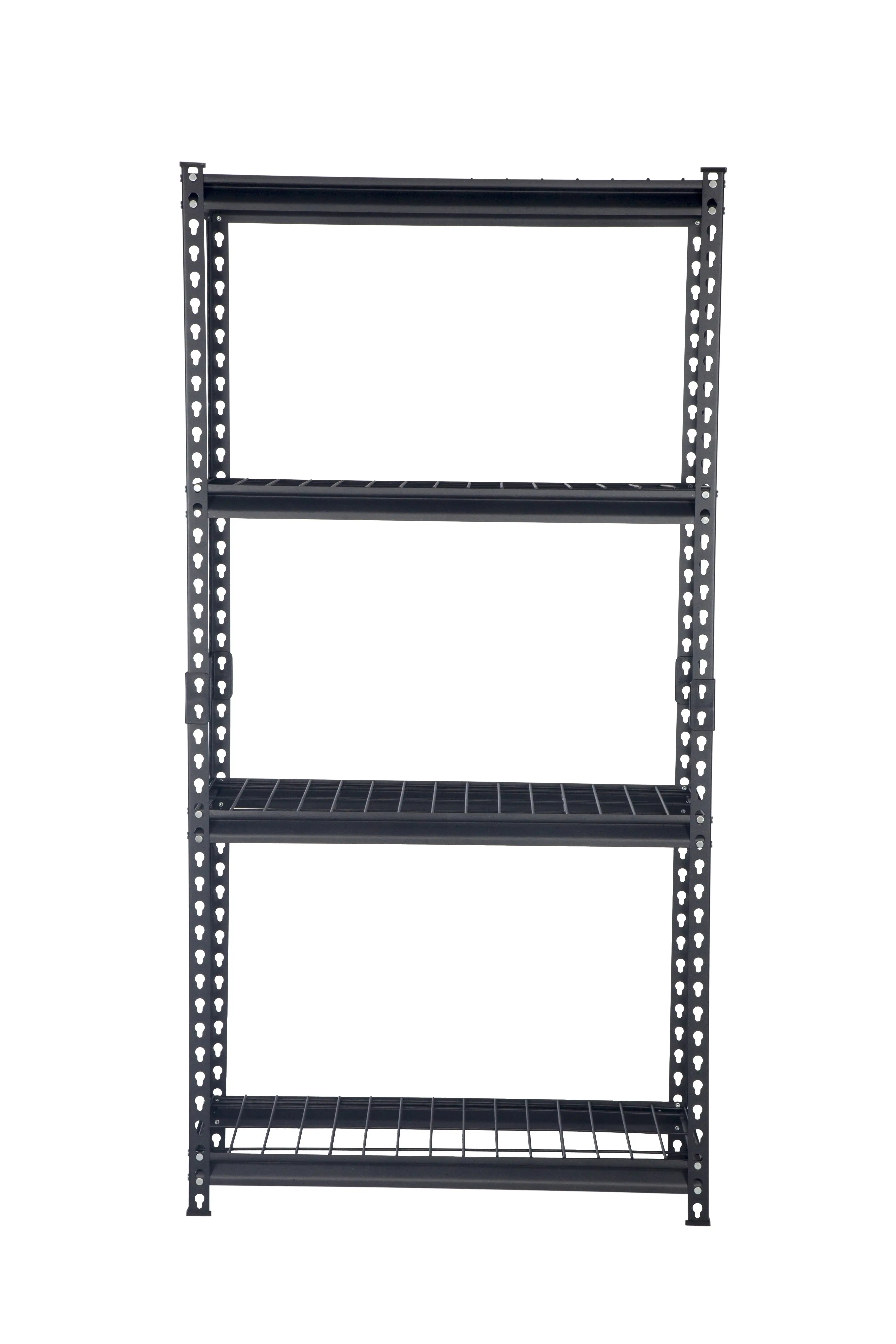 Pachira 30W x 12D x 60H 4-Shelf Steel Shelving. Black