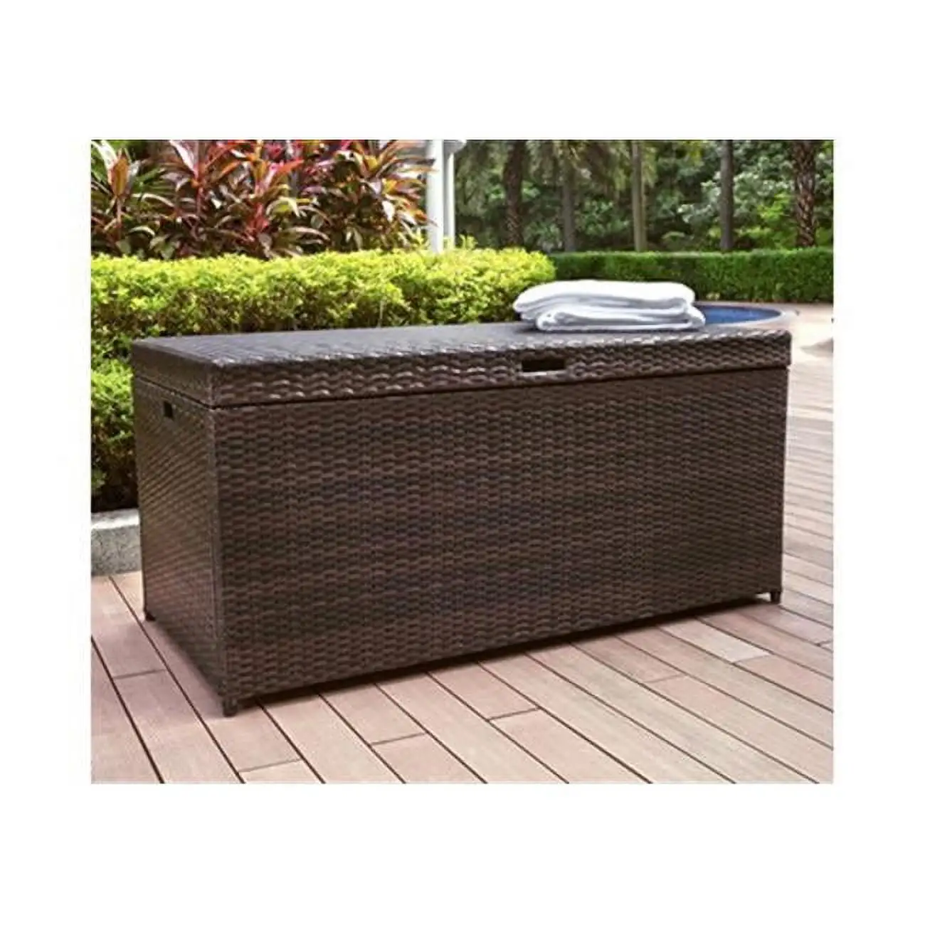 Palm Harbor Outdoor Wicker Storage Bin