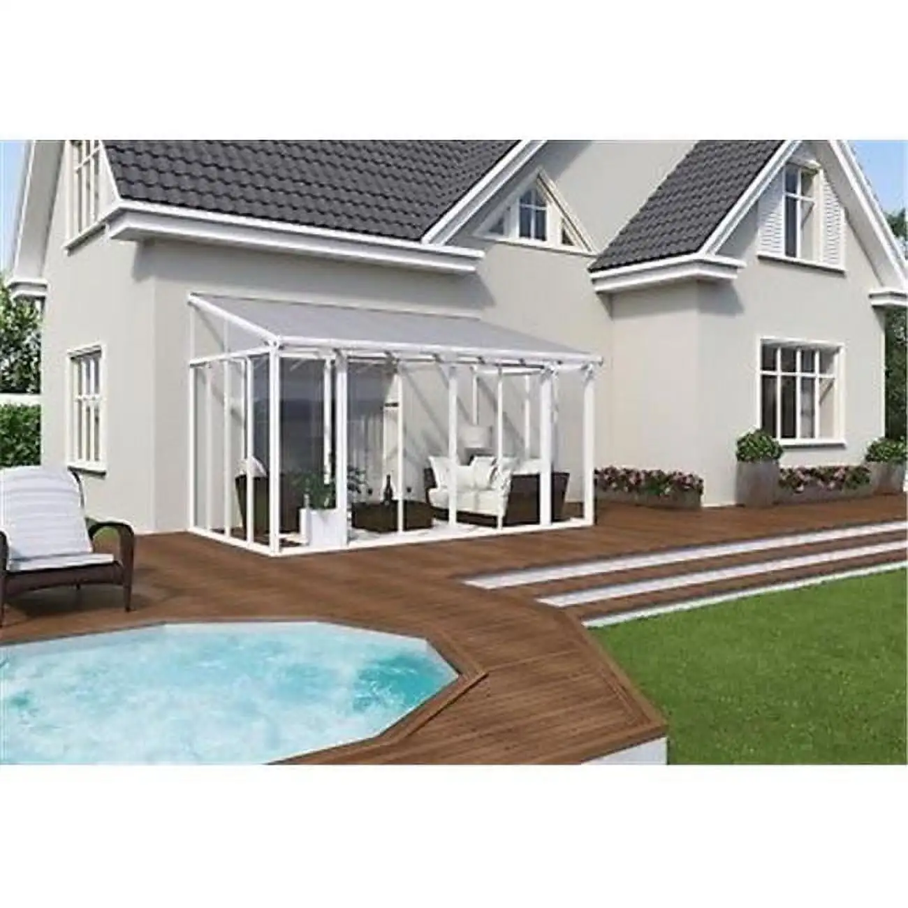 Palram - Canopia 10 x 18 ft. with Screen Doors San Remo Patio Enclosure