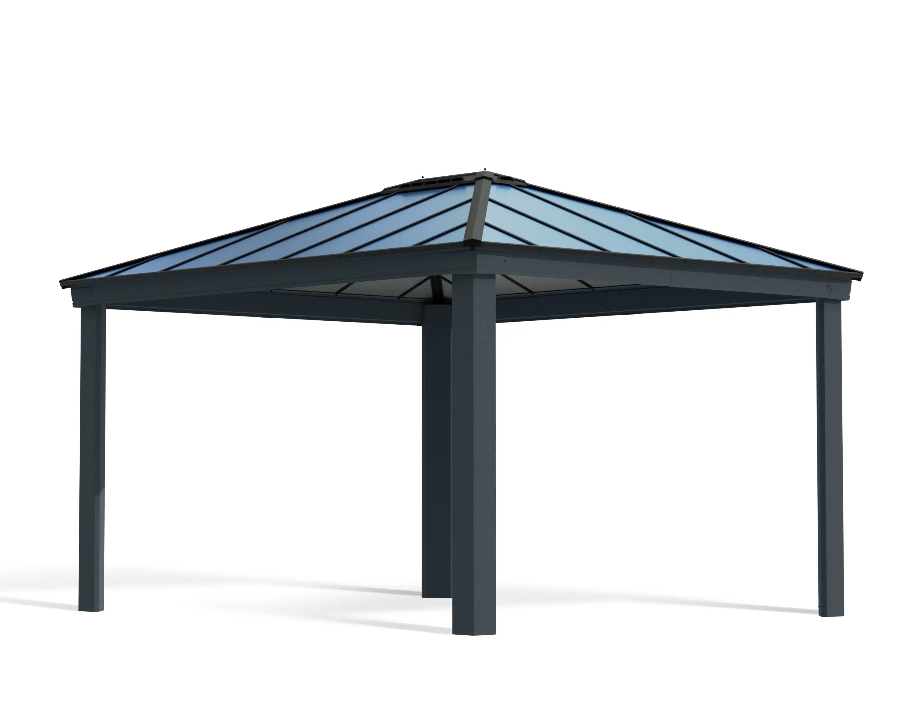 Palram - Canopia Dallas 4300 14' x 12' Polycarbonate/Aluminum Gazebo - Gray