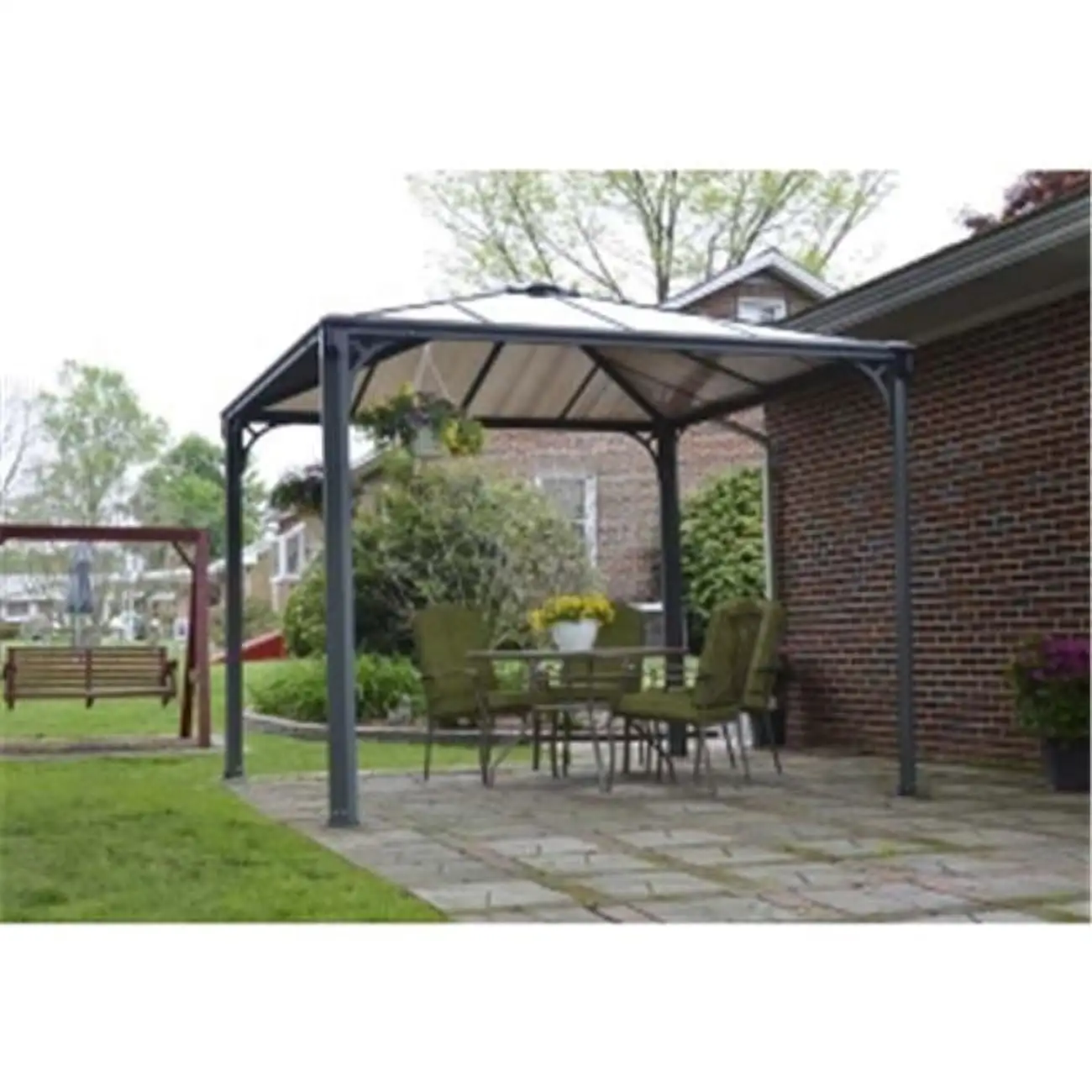 Palram - Canopia Palermo 3000 10' x 10' Polycarbonate/Aluminum Gazebo - Gray/Bronze