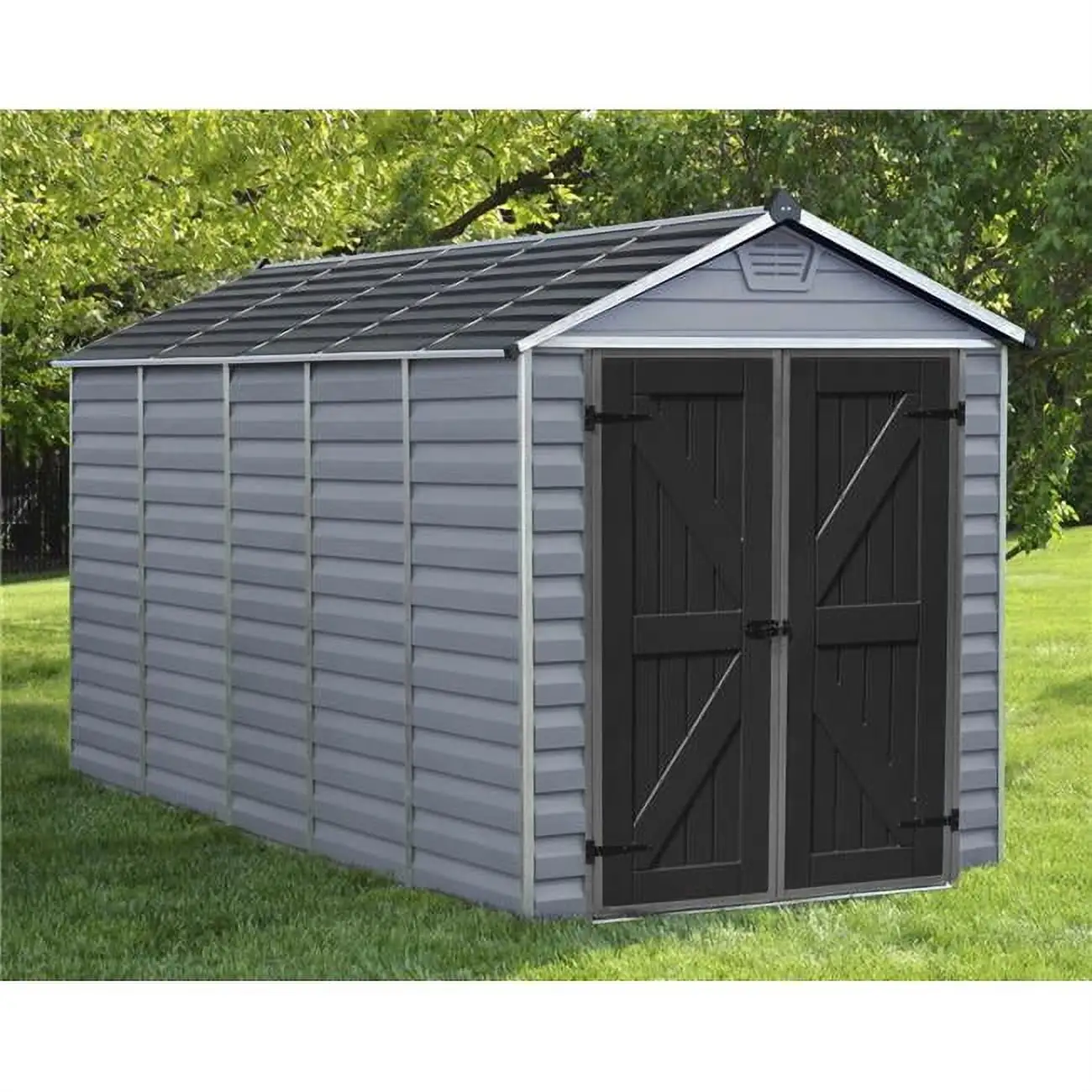 Palram - Canopia SkyLight 6' x 12' Polycarbonate/Aluminum Storage Shed - Gray