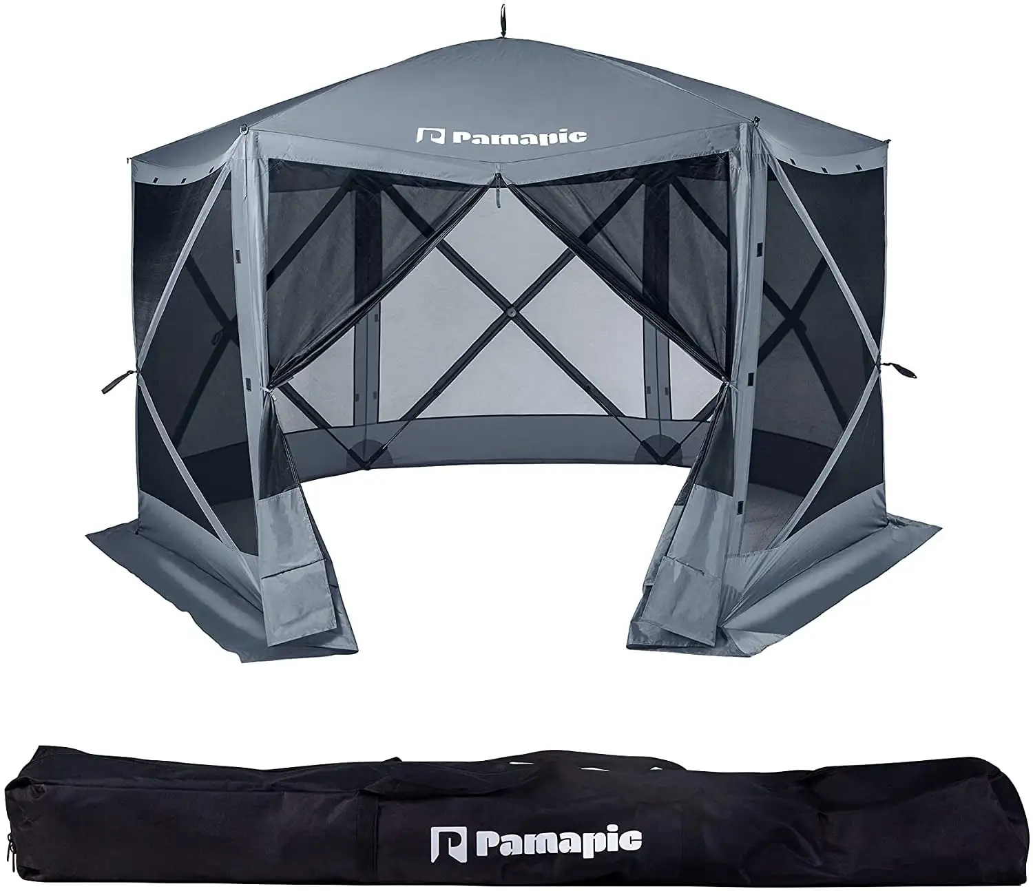 Pamapic Gray 12' x 12' Portable Pop-up Gazebo