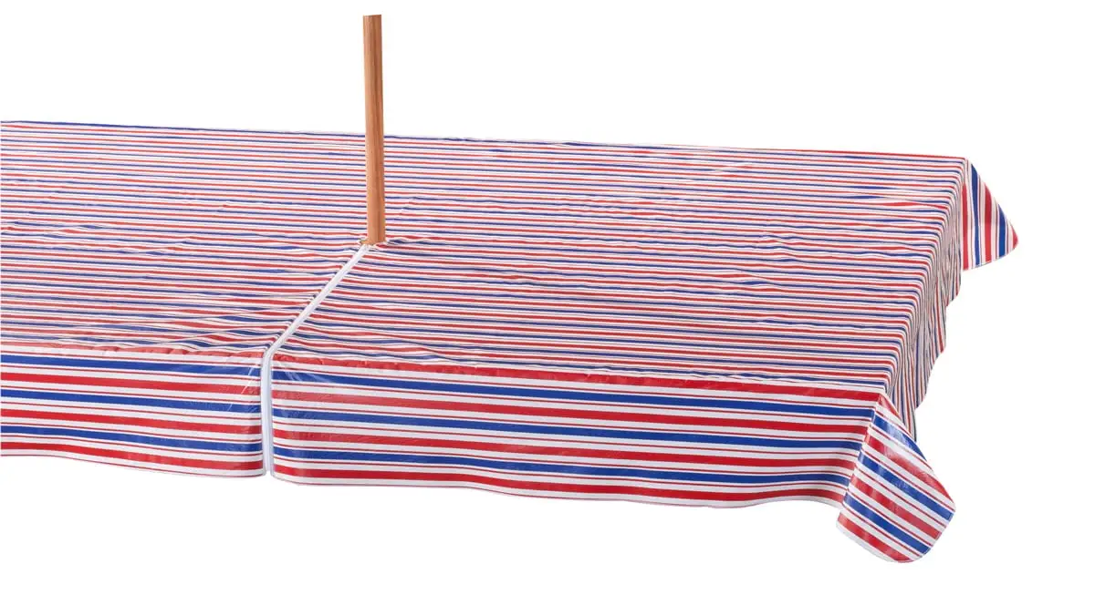 Patriotic Zippered Elasticized Umbrella Table Cover - 42 x 68 Oval