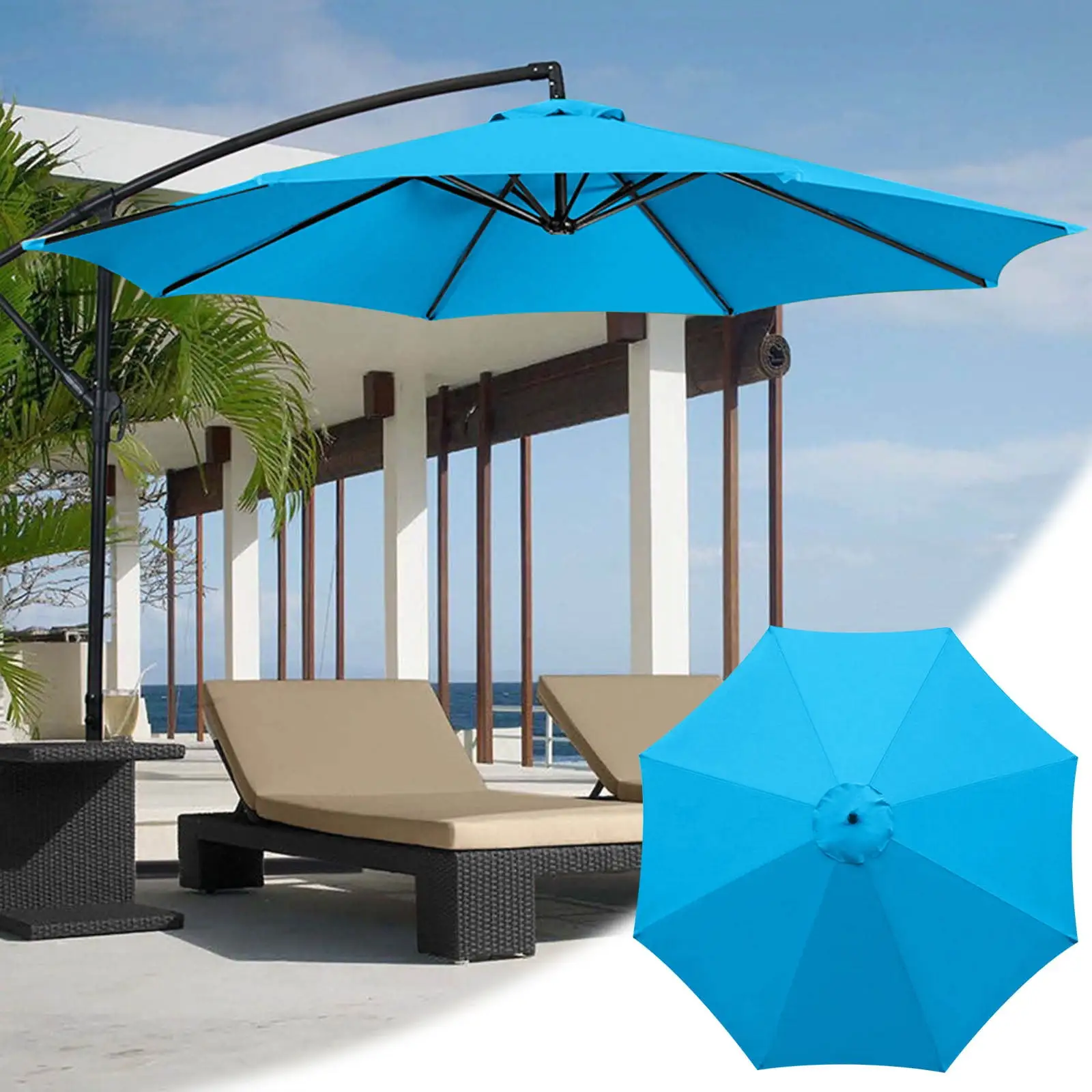 PeiBaiShun Outdoor Courtyard Umbrella Surface Polyester Sunshade Umbrella Sunscreen and Rainproof Fabric Garden Pillar Umbrella Fabric work from home must haves