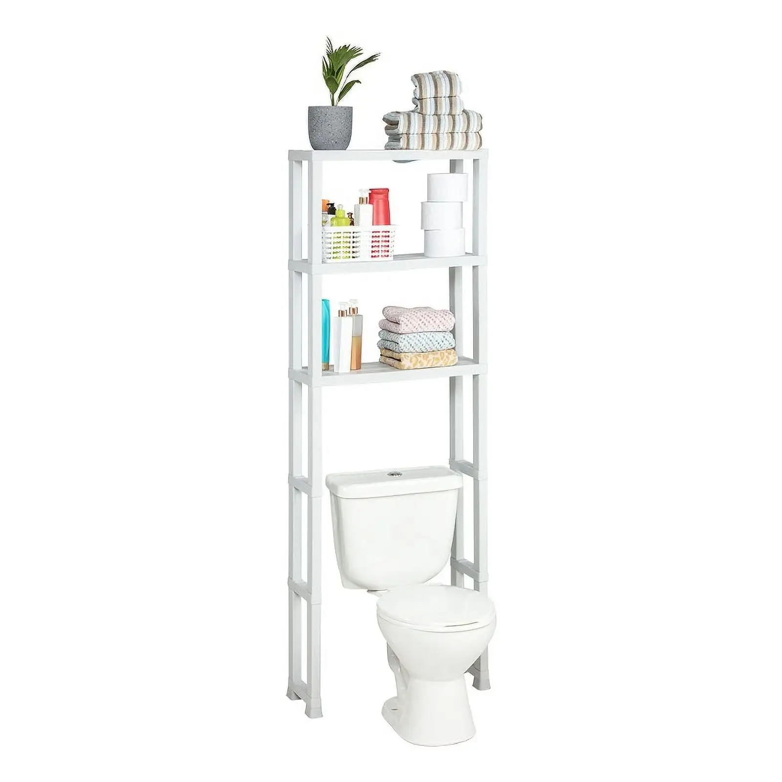 Pemberly Row 3-Shelf Resin Bathroom Over-the-Toilet Shelving Unit in White