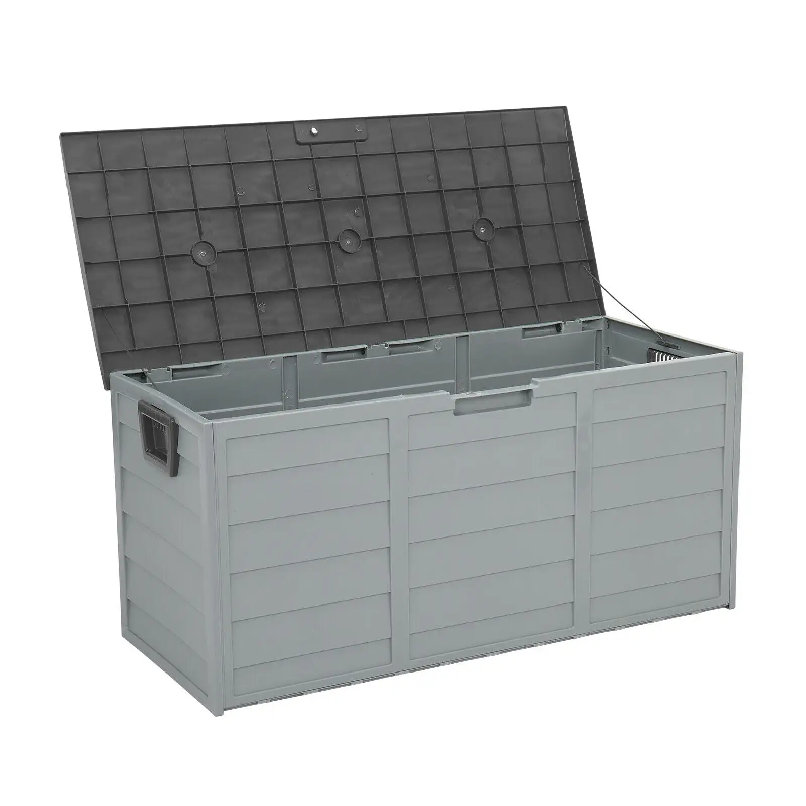 Plastic Deck Storage Container Box Outdoor Patio Furniture 75 Gal. Pools Yard Storage Tools w/ Built-In Wheel.Black