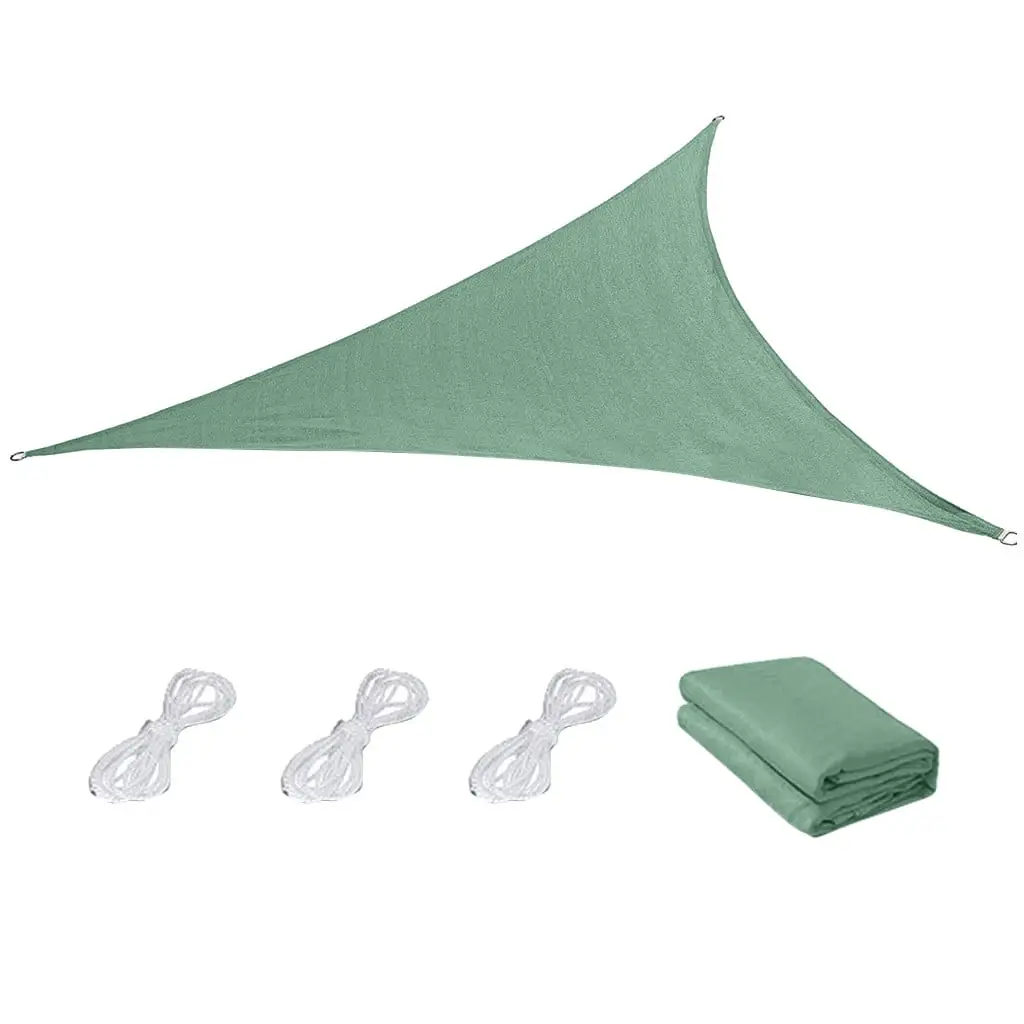 Plertrvy. Outdoor Oxford Cloth Sunshade Sail Net Waterproof. Anti-Ultraviolet. Anti-Aging. Equilateral Triangle Dark Green 2*2*2 Metersshade Sail. Clearance 1?? sunshade cloth + 3?? wire