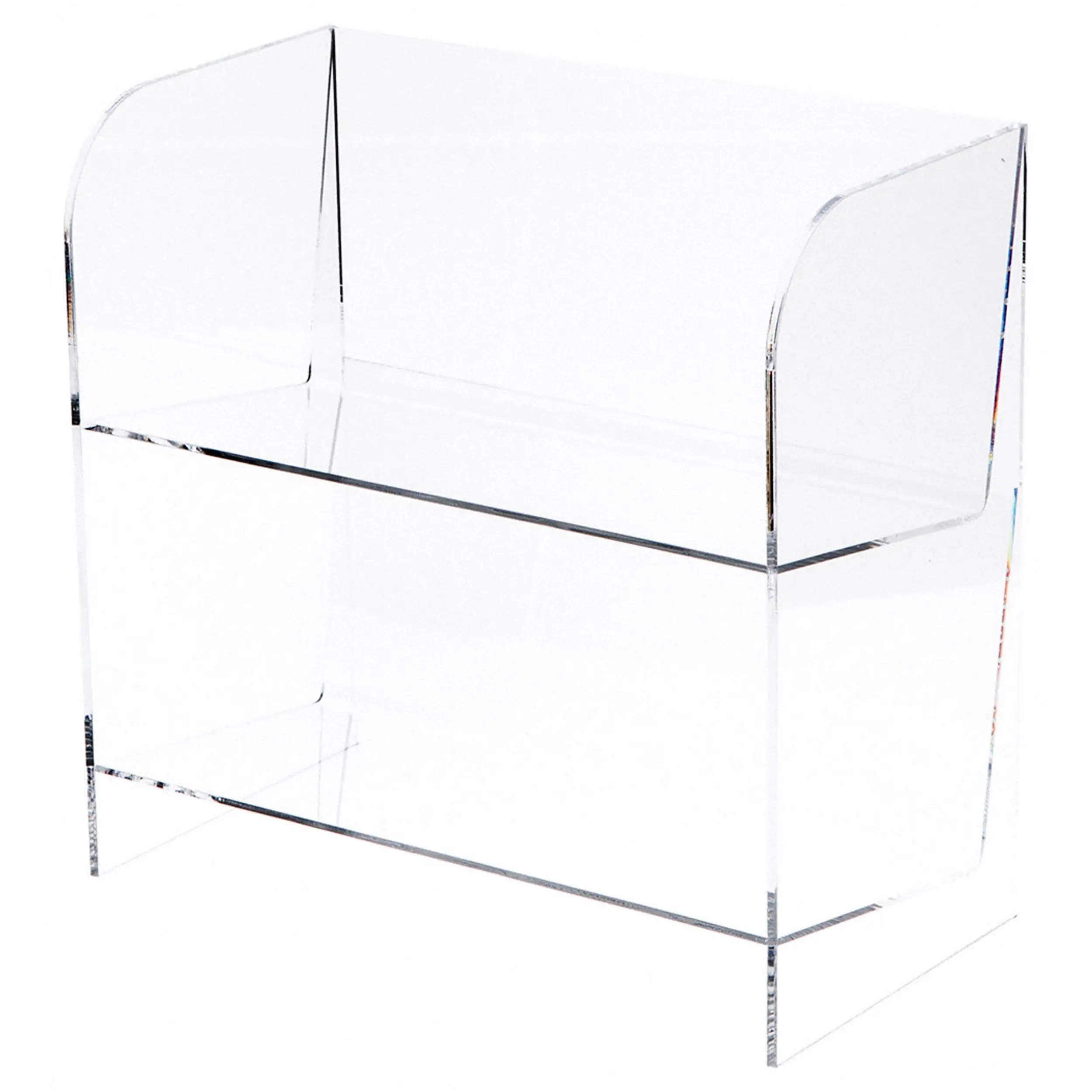 Plymor Clear Acrylic 2-Level 58-CD Display Shelves. 11.75 W x 6.5 D x 12 H