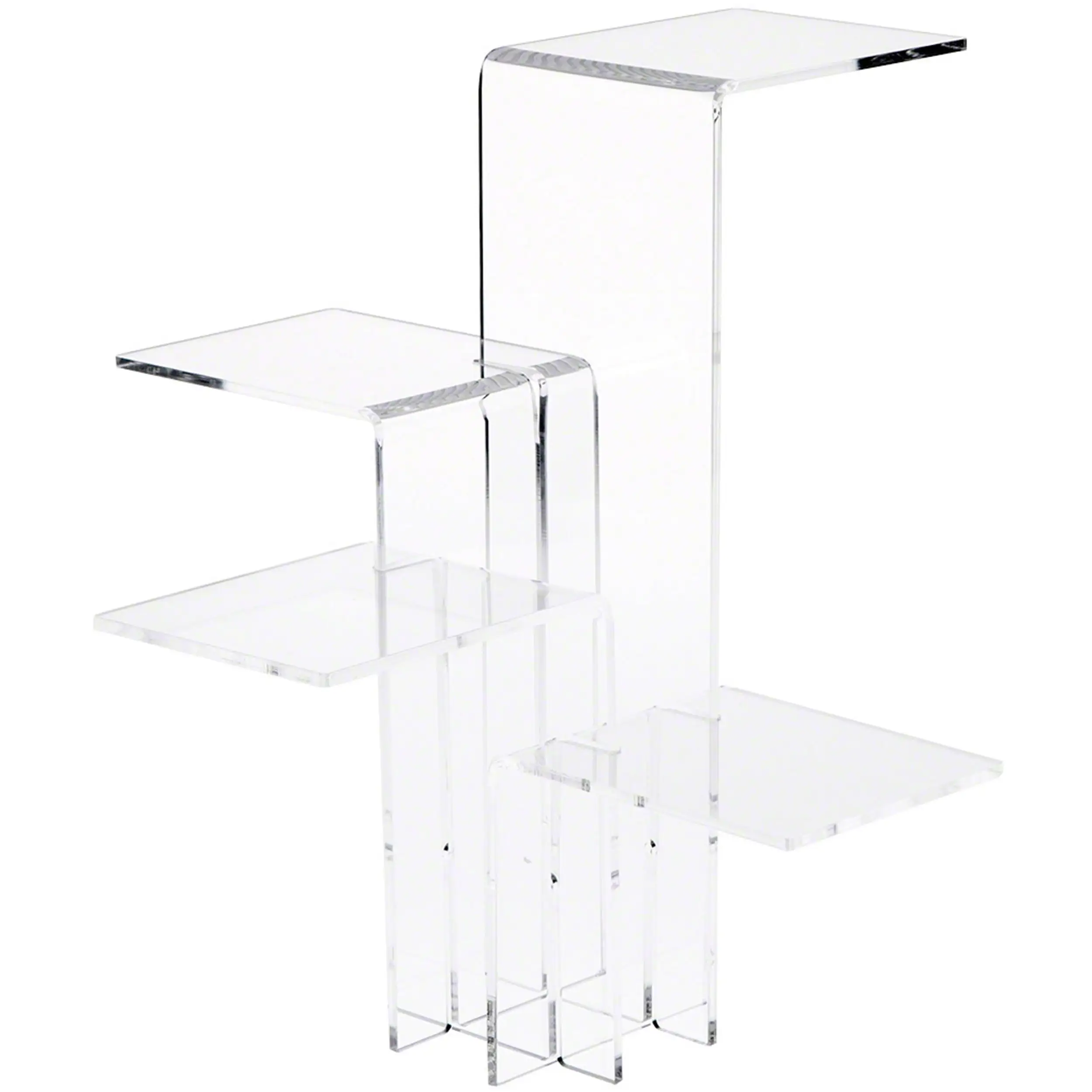 Plymor Clear Acrylic Quick Connect 4-Shelf Display Riser. 12.375 H x 12.25 W x 12.25 D