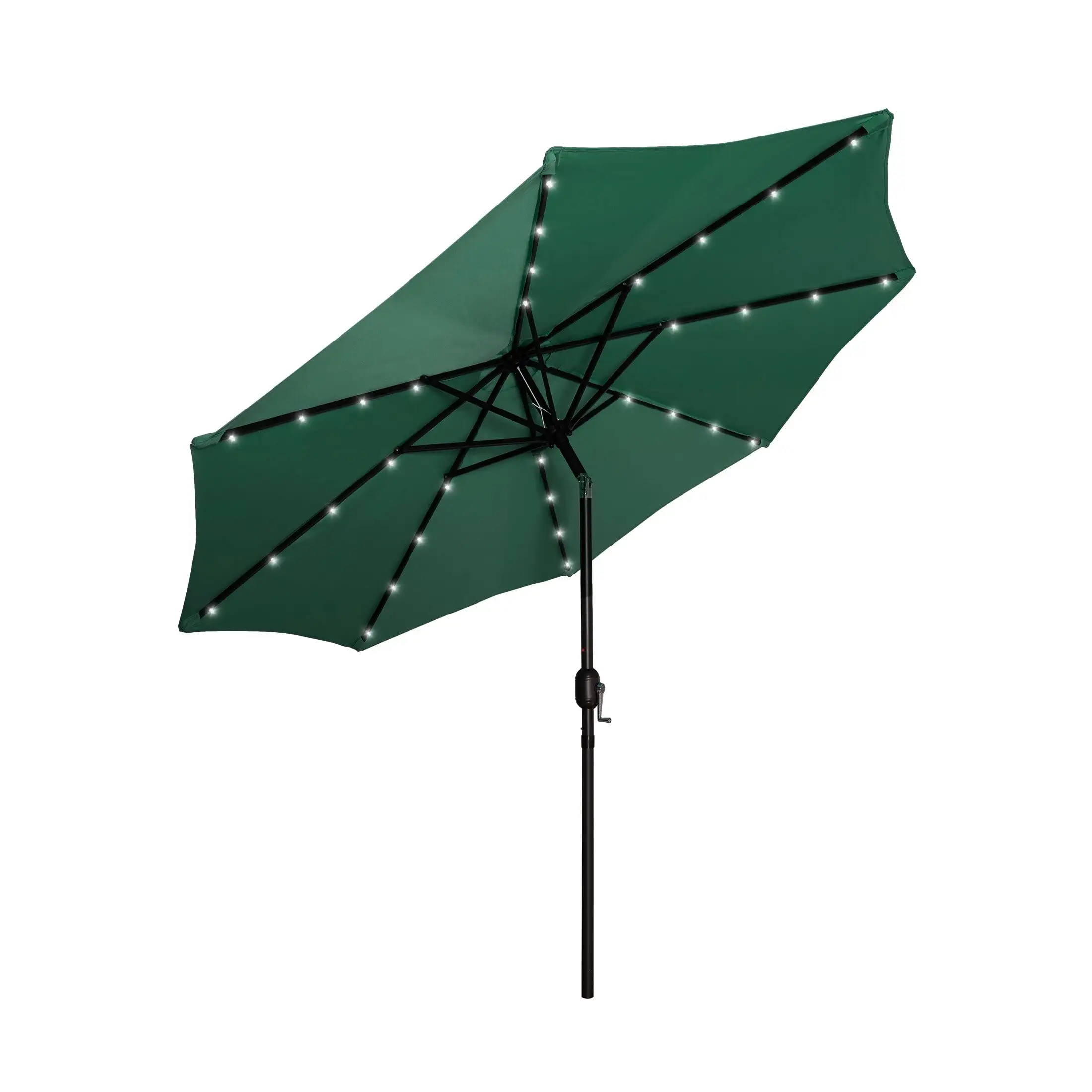 Polytrends Lucent 9-foot Solar Led Lighted Patio Umbrella Dark Green