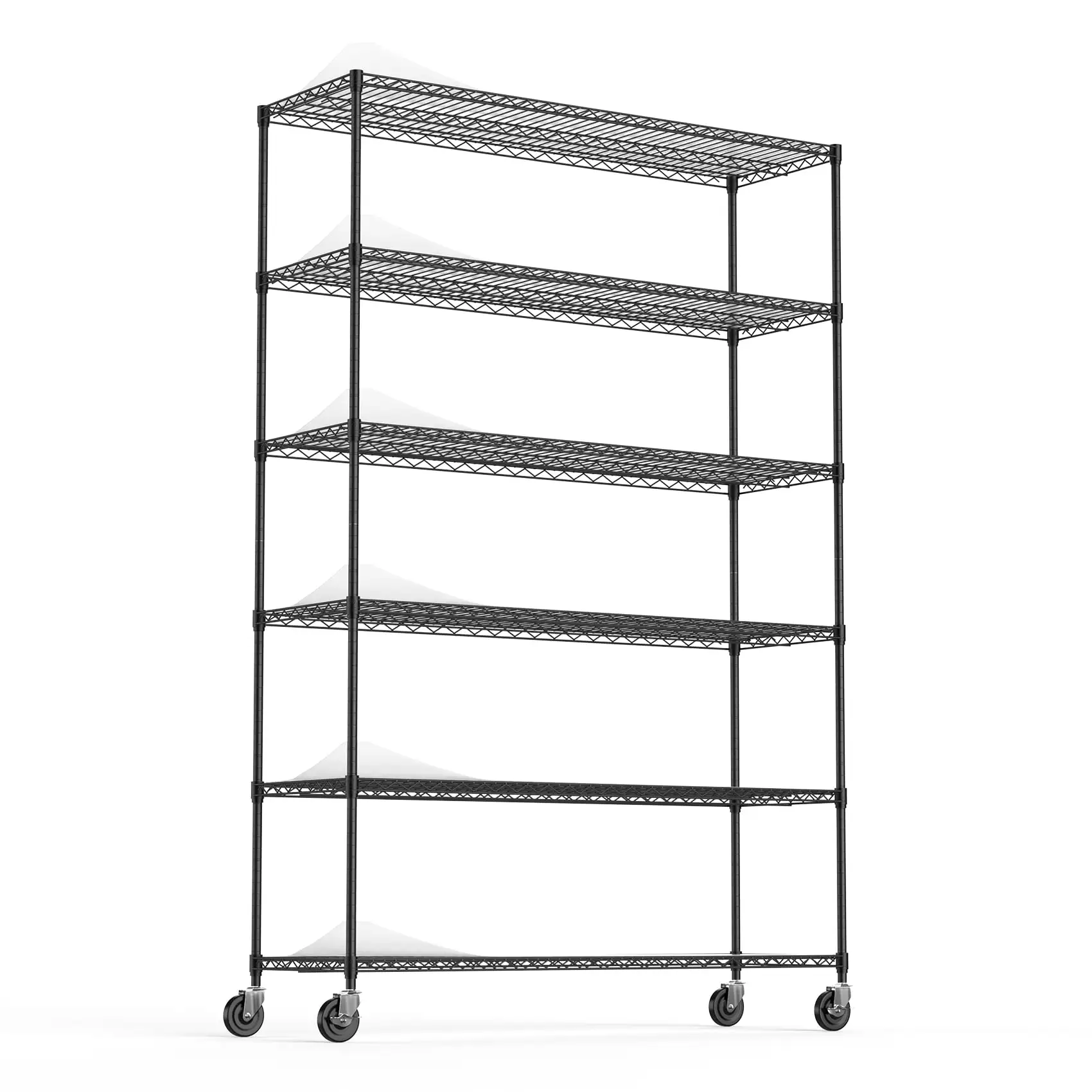 Pouseayar 6000lbs Capacity Heavy Duty Adjustable Storage Rack. 6 Tier NSF Metal Shelf Wire Shelving Unit for Commercial Grade Utility Steel Storage Rack. Black